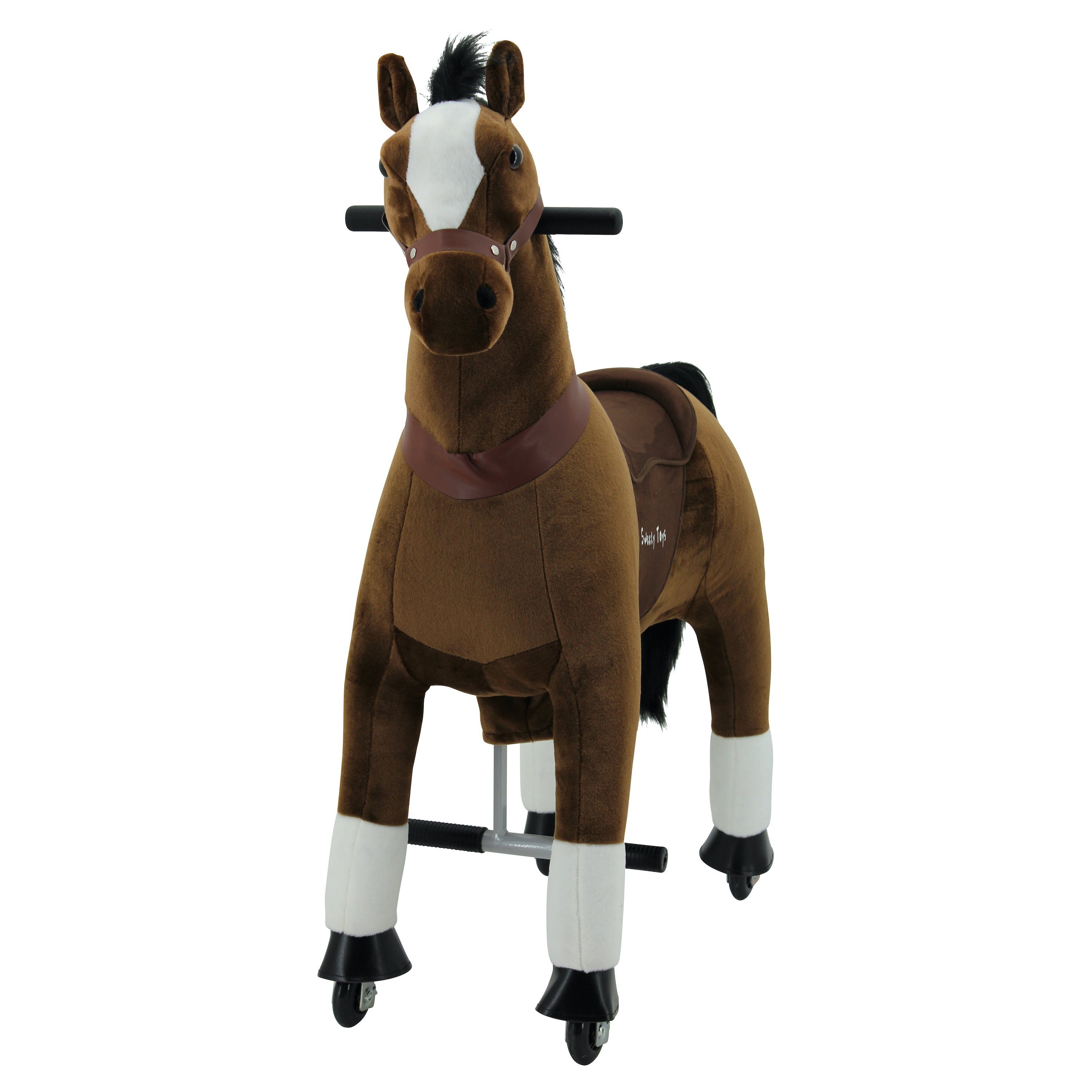 Sweety-Toys Reittier Sweety Toys 7301 Reittier Pferd CHOCOLATE auf Rollen für 4 bis 9 Jahre -RIDING ANIMAL