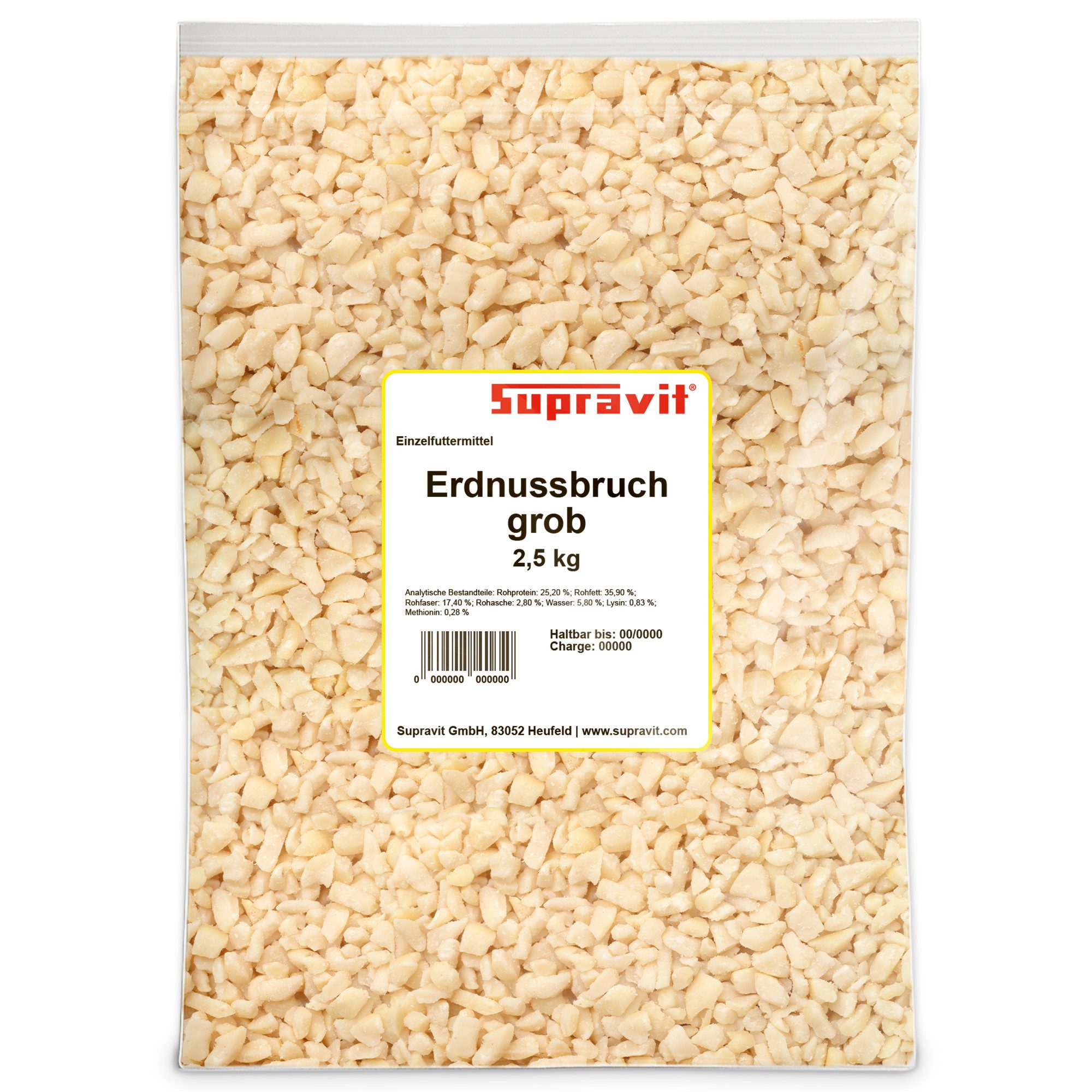 Supravit Gehackte Erdnüsse Vogelfutter Fettreich & ungesalzen, Ergänzungsfutter für: Wildvogel