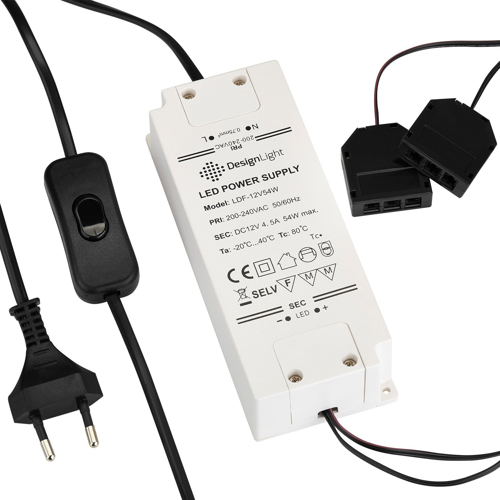 Transformator 12V / 6, 12, 15, 30 oder 50W mit Wippschalter LED Trafo