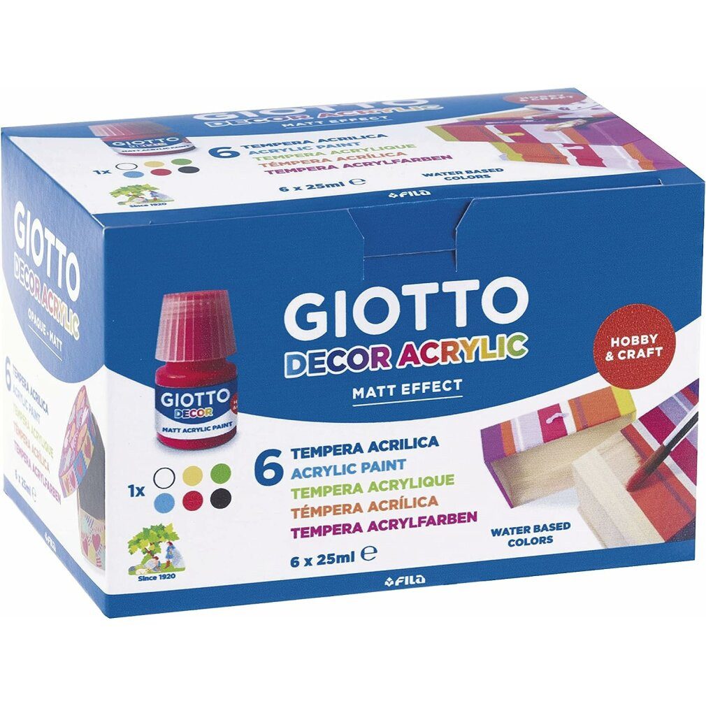 GIOTTO Papierscheren Tempera Decor Bunt (25ml) (6 Stück)