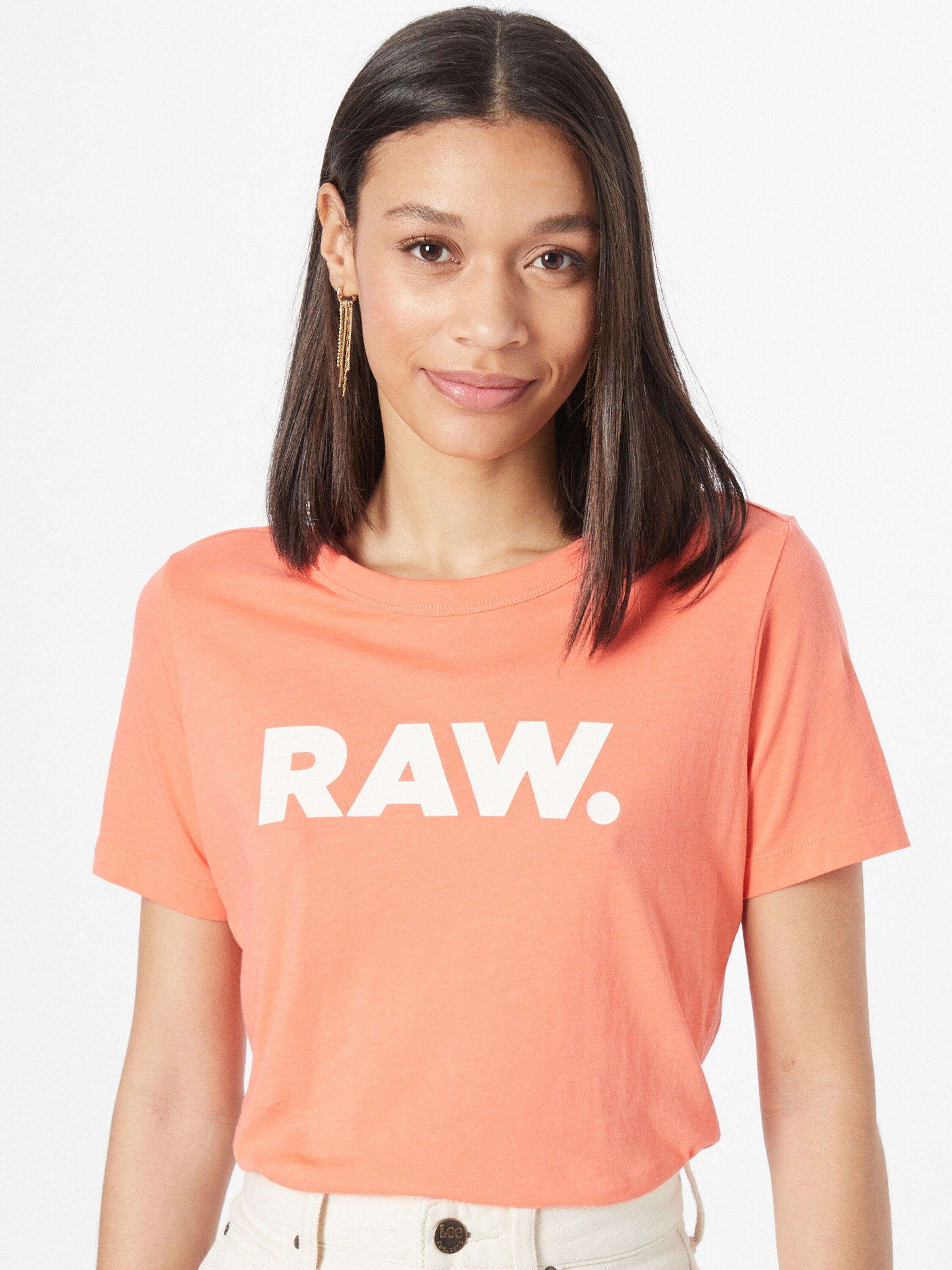 Plain/ohne (1-tlg) RAW Coral T-Shirt Details G-Star Fiery