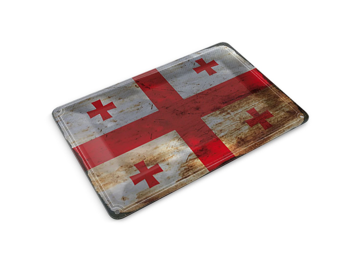 Femer GmbH Postkarte Flagge Georgien 14x10 cm Flag of Georgia Rost, unfrankiert