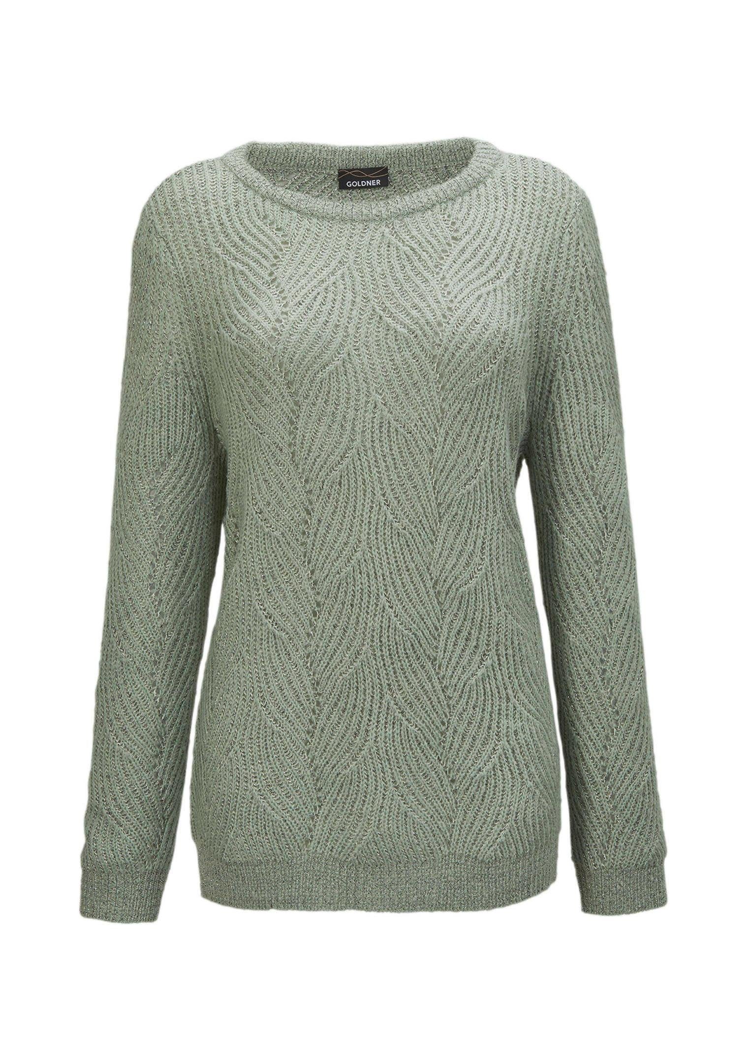 in Pullover Strickpullover Rippenoptik Ajourdetails und GOLDNER