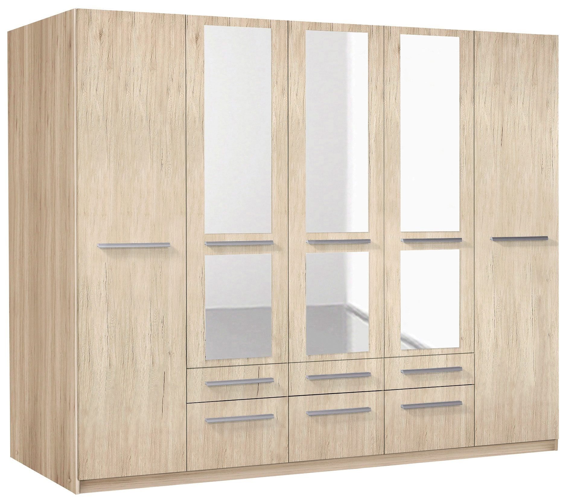 priess Kleiderschrank Schrank Garderobe Wäscheschrank Barcelona in 5 Breiten viel Stauraum, geräumige Schubkästen, mit Spiegel, MADE IN GERMANY