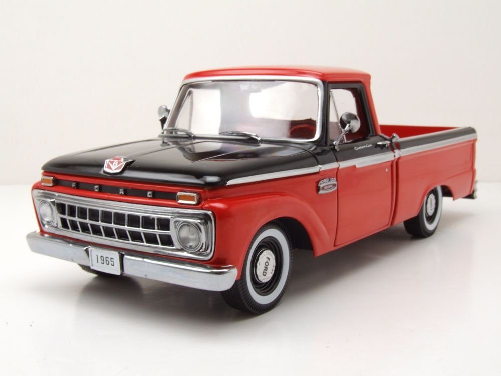 Sun Star Modellauto Ford F-100 Custom Cab Pick Up 1965 rot schwarz Modellauto 1:18 Sun, Maßstab 1:18