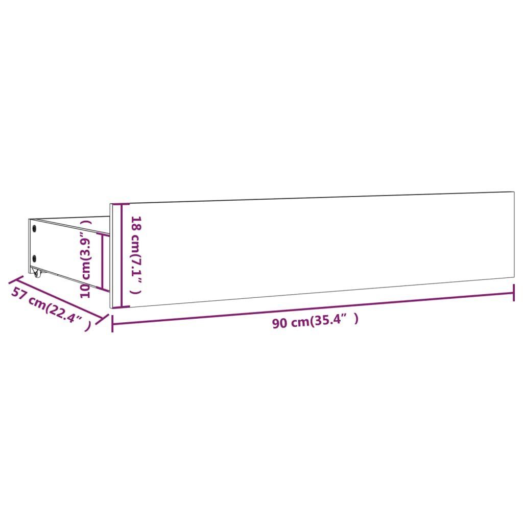 vidaXL Natur Stk. Kiefer 4 Massivholz Bettschubkasten Bettschubladen