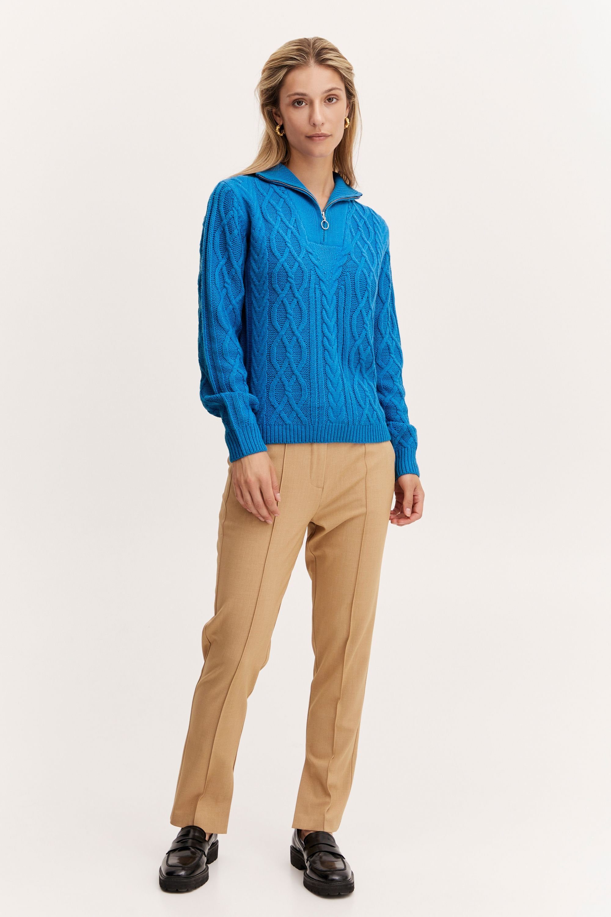 (184140) b.young 20811892 BYOTINKA Blue French CABLE Strickpullover -
