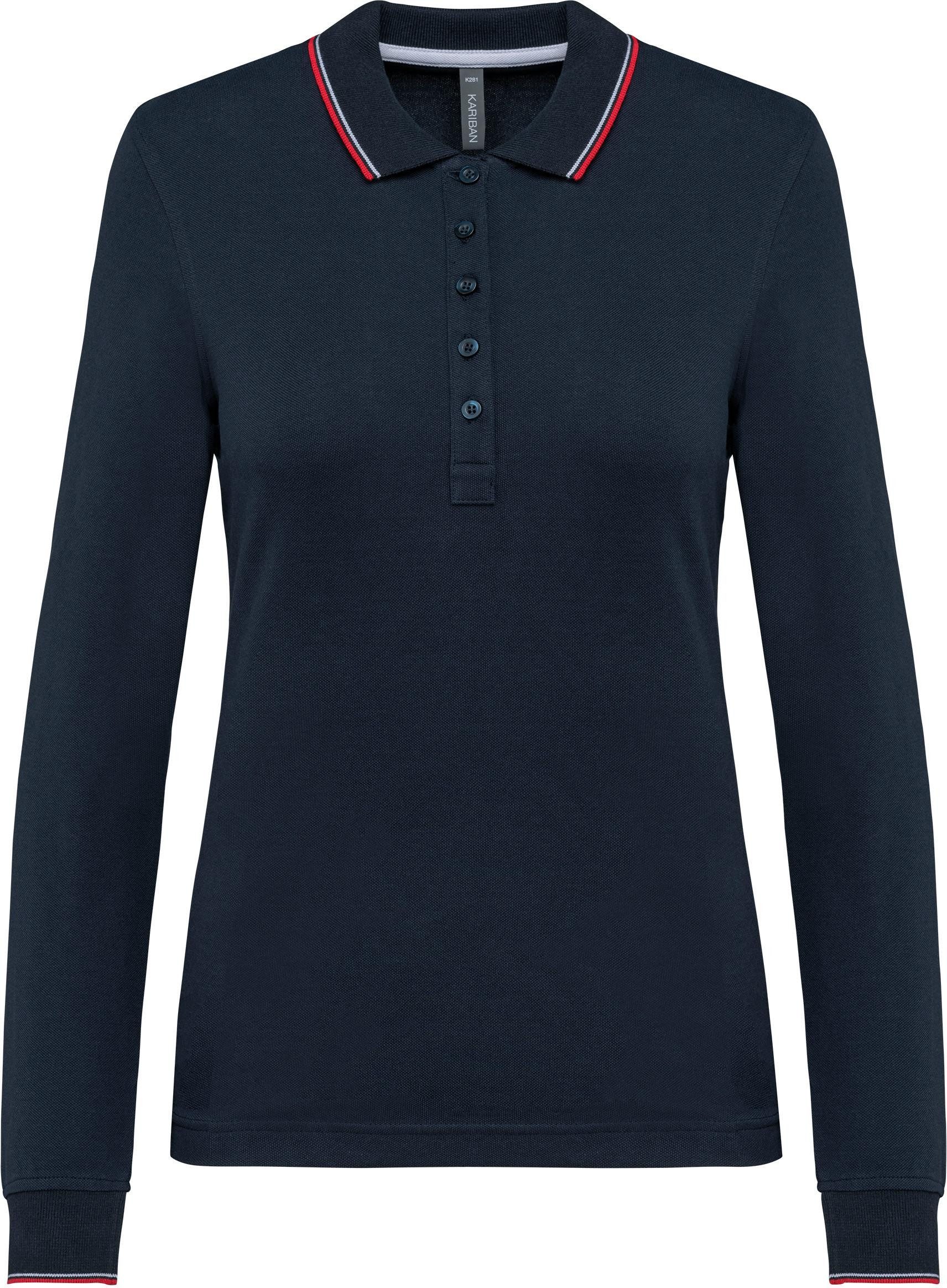Kariban Langarm-Poloshirt Langarm-Polohemd aus Piqué für Damen günstig online kaufen
