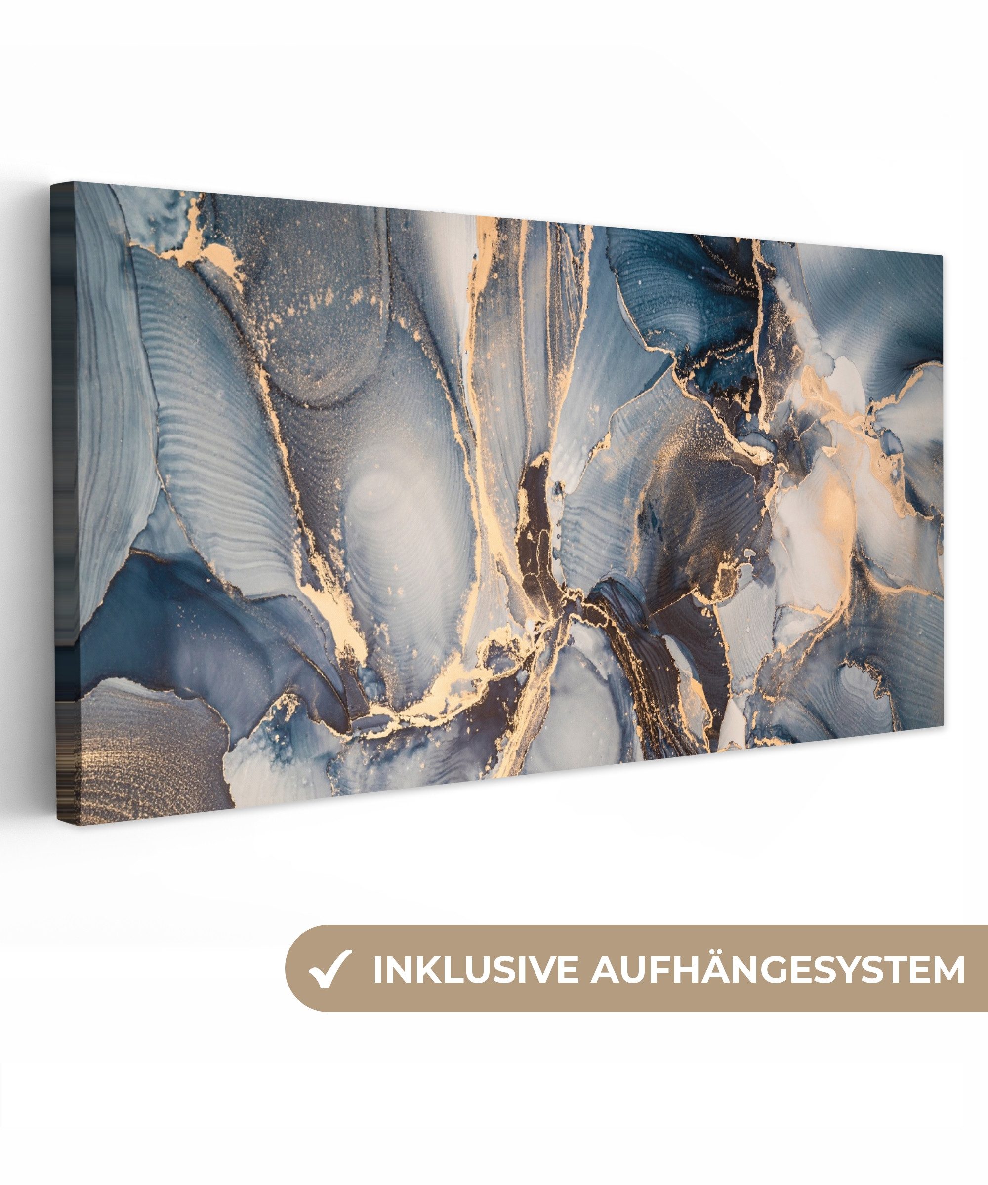 OneMillionCanvasses® Leinwandbild Panorama Marmor - Grau günstig online kaufen