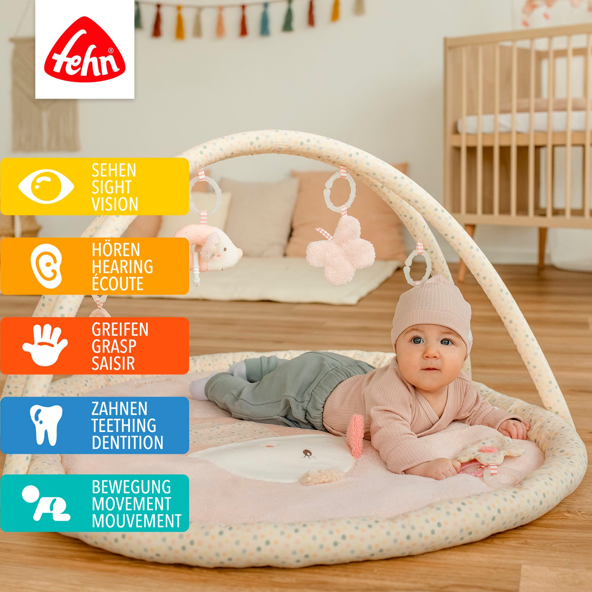 Fehn Baby Gym feehnLAND, 3-D-Activity-Decke Vogel günstig online kaufen