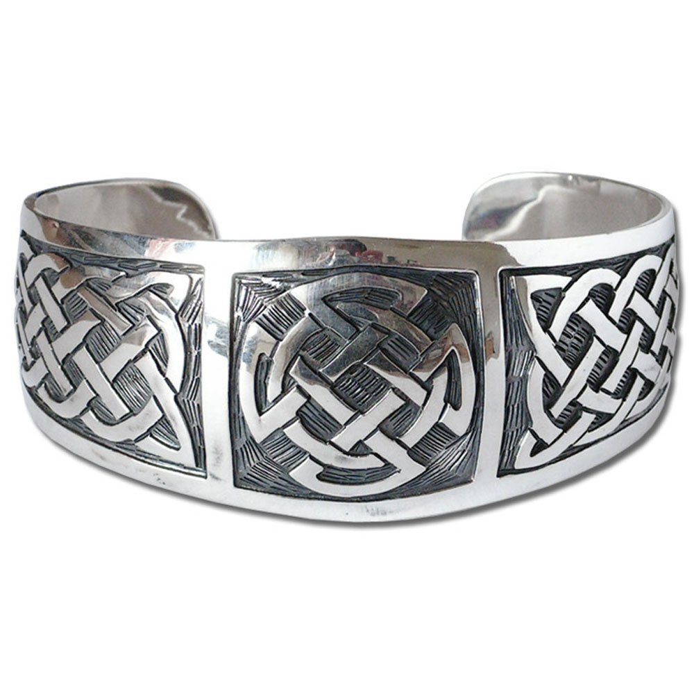 HOPLO Silberarmband Armreif massiv 925er SIlber keltischer Knoten breit 29mm Armband Armke