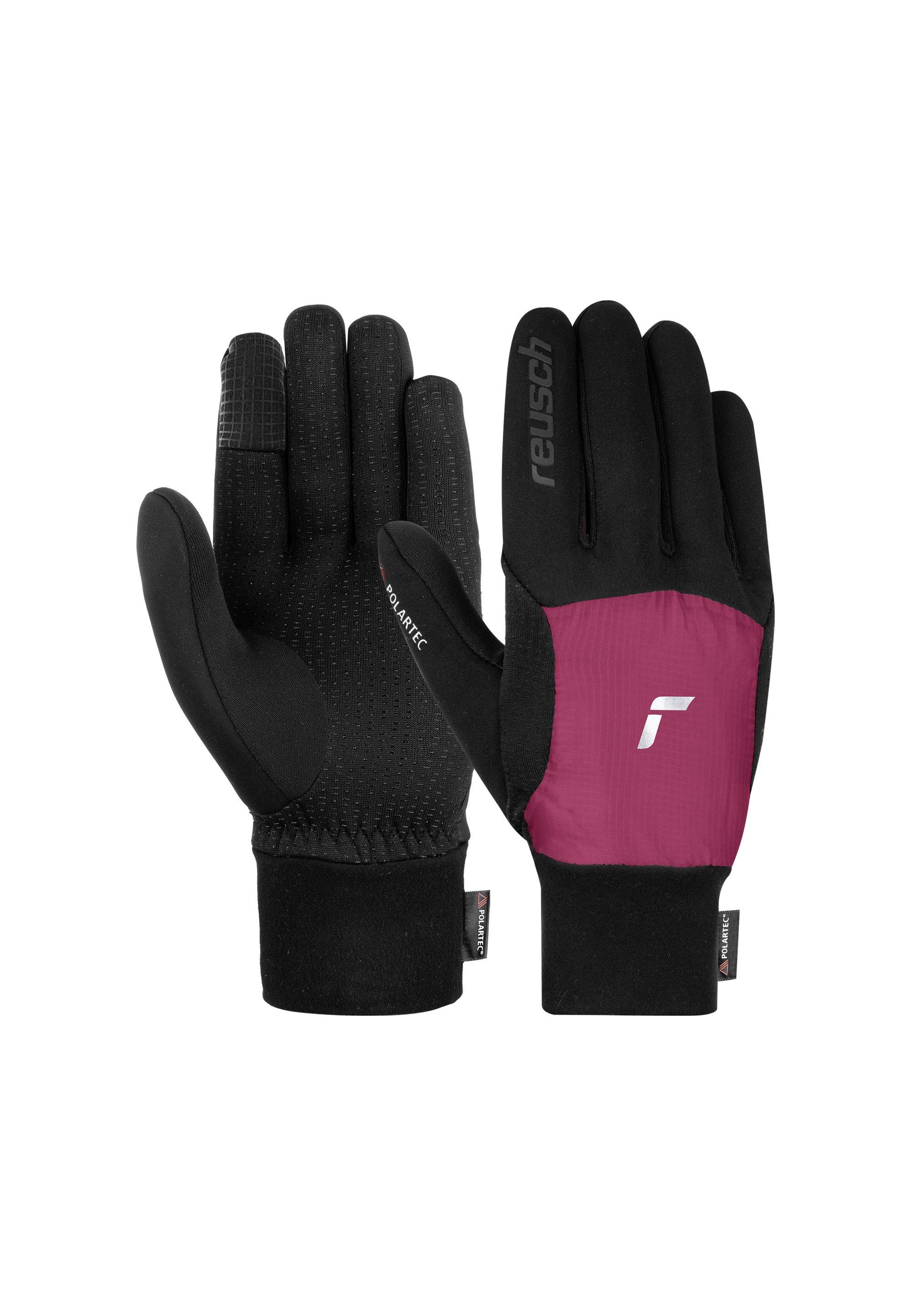 mit Garhwal schwarz-pink Reusch Skihandschuhe Hybrid Touchscreen-Funktion praktischer