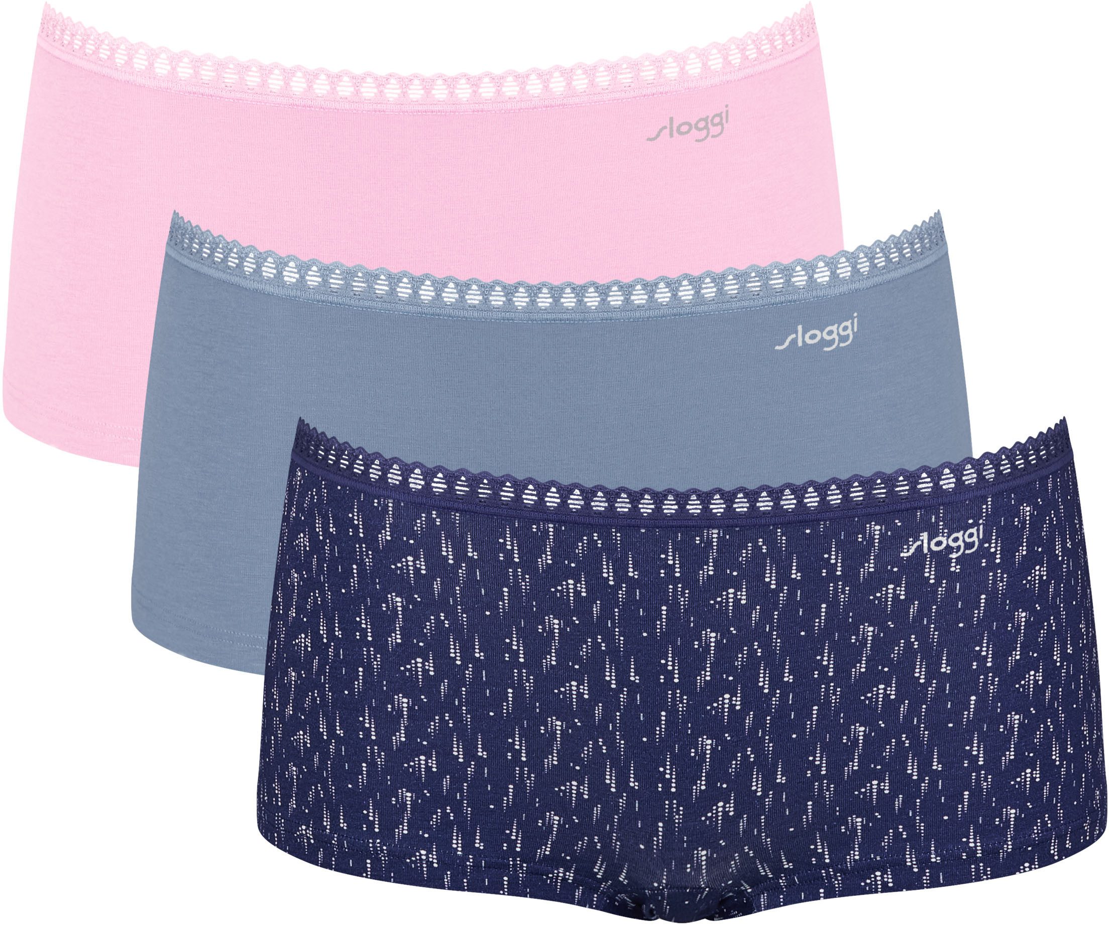 sloggi Panty GO Crush Short C3P (3er Pack) mit Spitzendetails