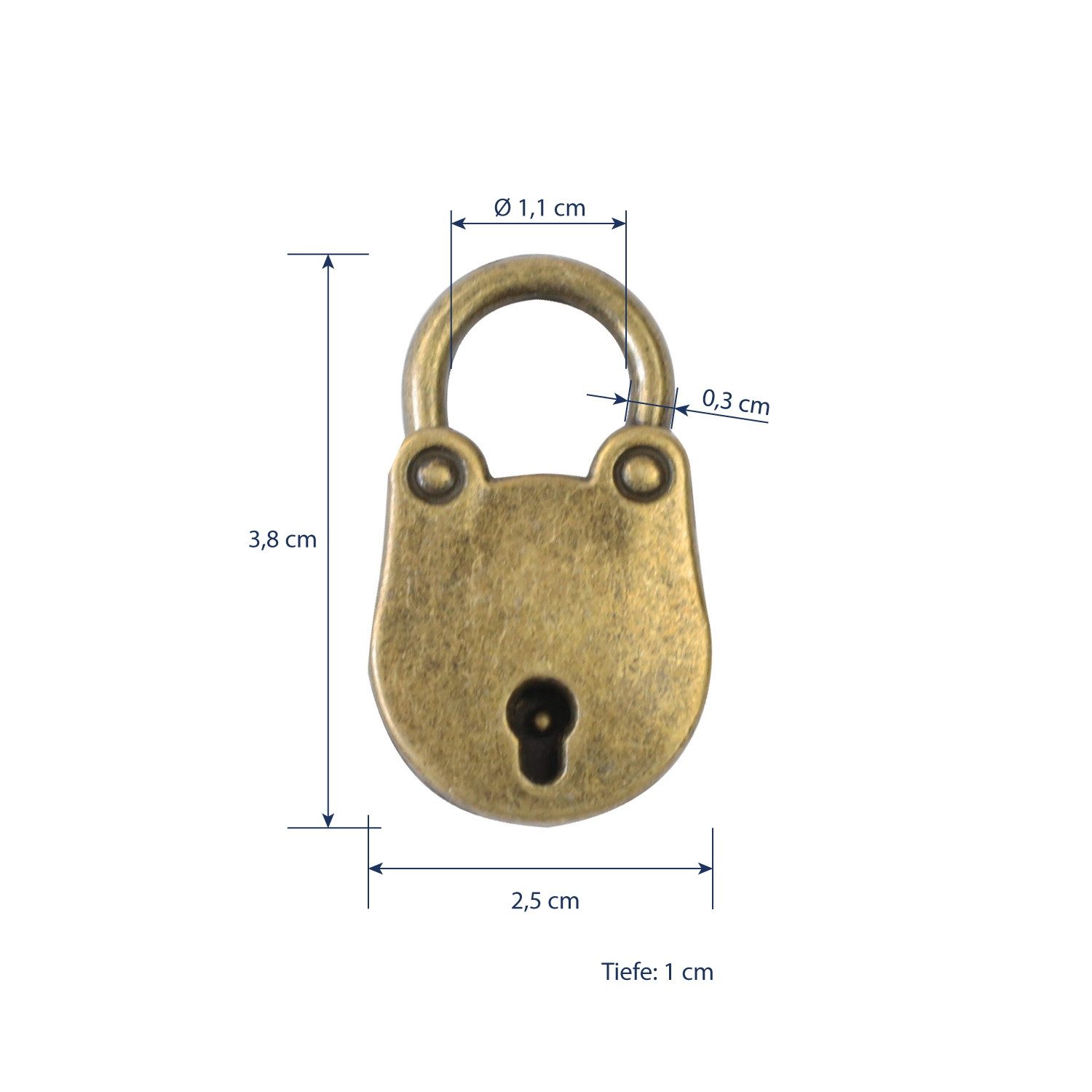 HMF Vorhängeschloss Vorhängeschloss klein Metall silberglänzend mit Schlüssel dekoratives, (1-tlg), Bügelschloss für Tagebuch Geschenkbox Schmuckkästchen Schatzkiste