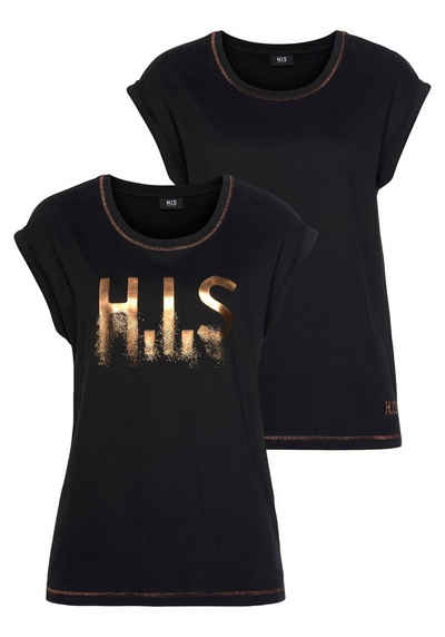 H.I.S T-Shirt »mit glänzenden Druck« (2er-Pack)