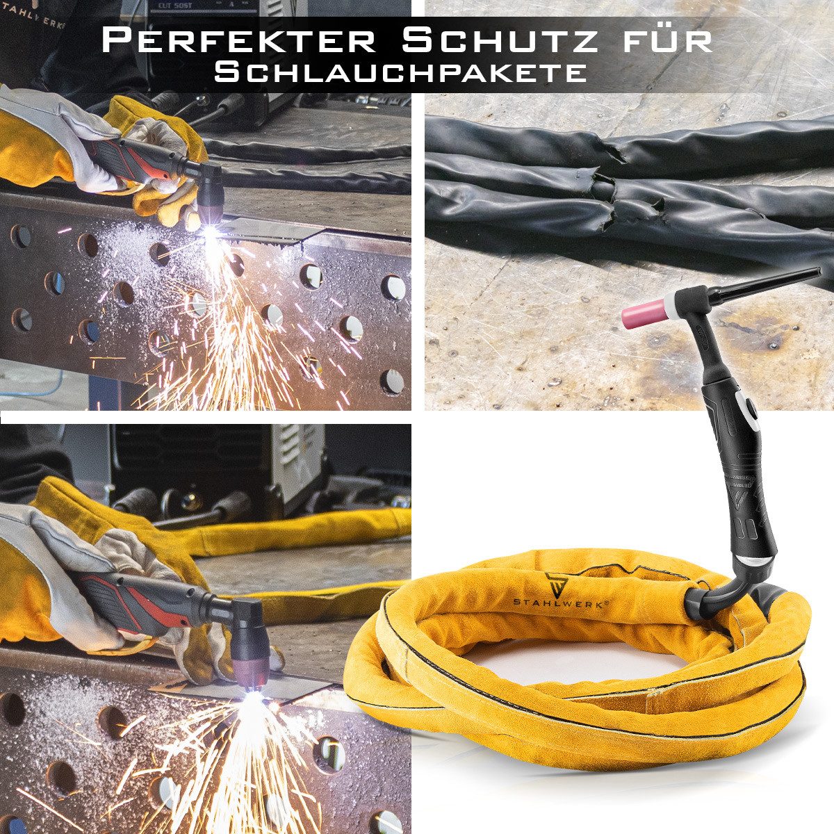 STAHLWERK Schutz-Set Schutzschlauch Flexhülle 5 Meter, hitze und feuerbeständig