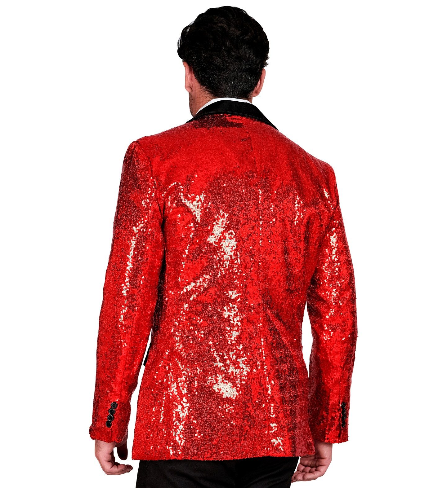 Widmann S.r.l. Kostüm Pailletten Jackett 'Glitter' für Herren, Rot
