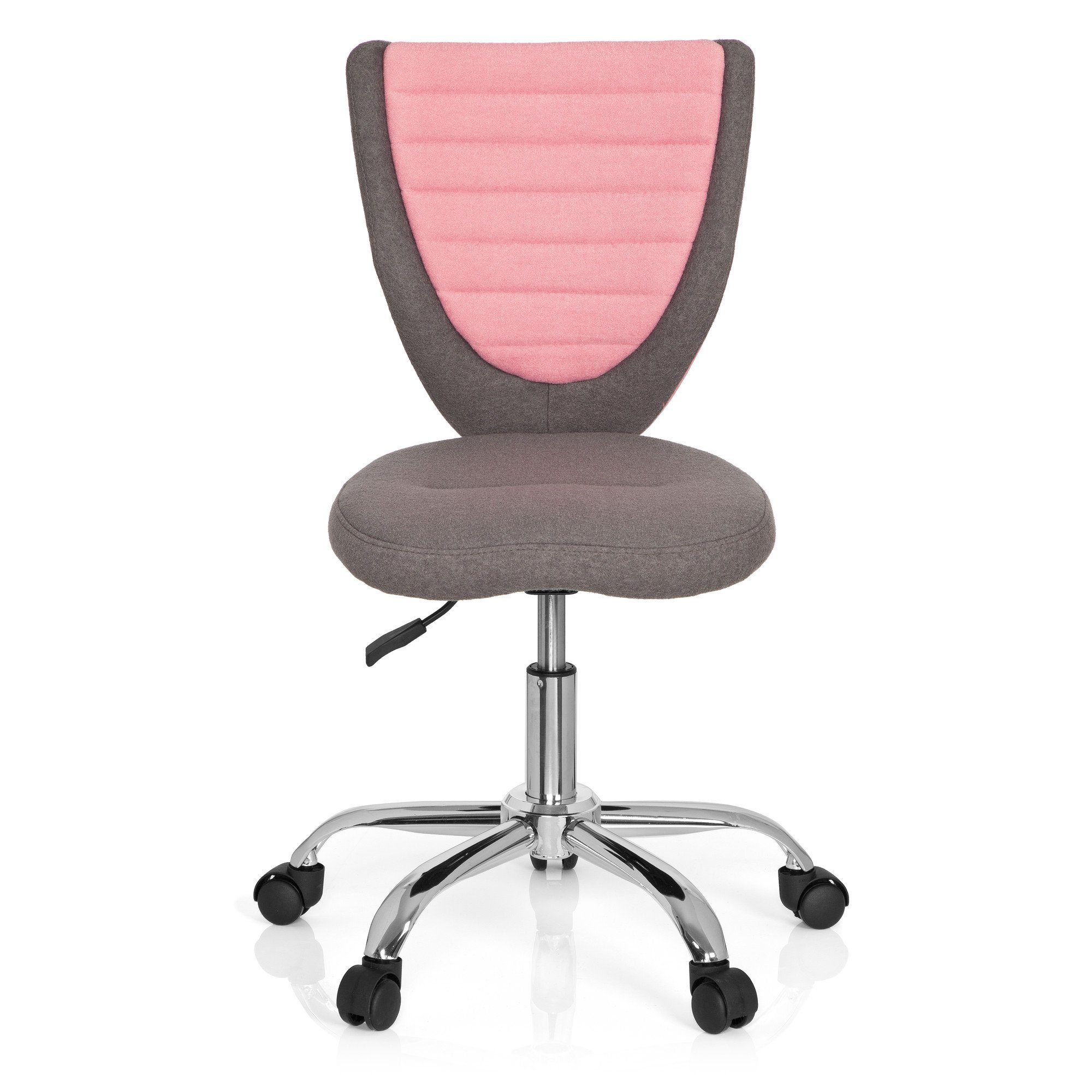 hjh OFFICE Drehstuhl Kinderdrehstuhl KIDDY COMFORT Stoff ohne Armlehnen (1 St), mitwachsend, ergonomisch Grau/Pink