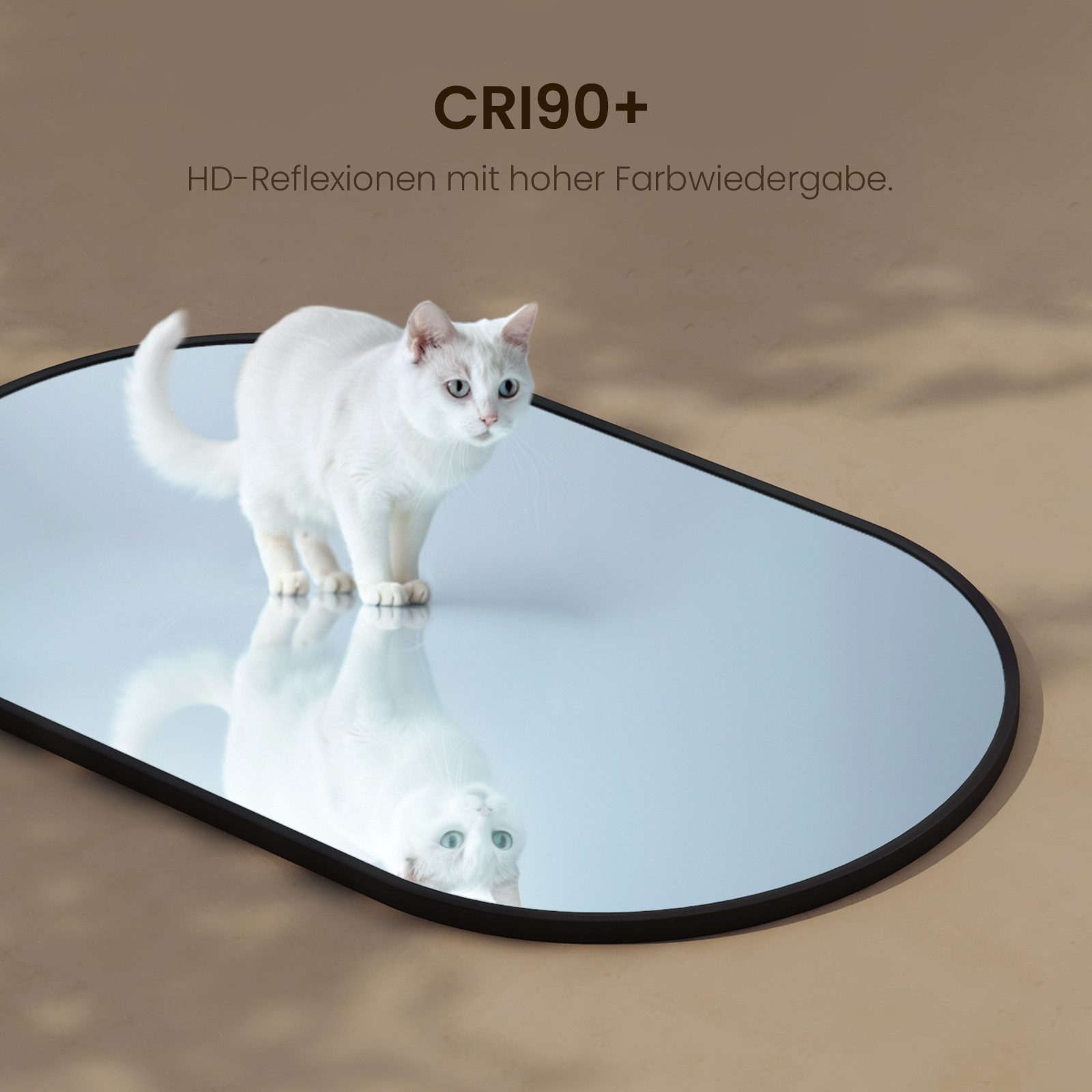 EMKE Spiegel Ovaler Badezimmerspiegel Schwarzer Rahmen Wandspiegel, Vertika günstig online kaufen