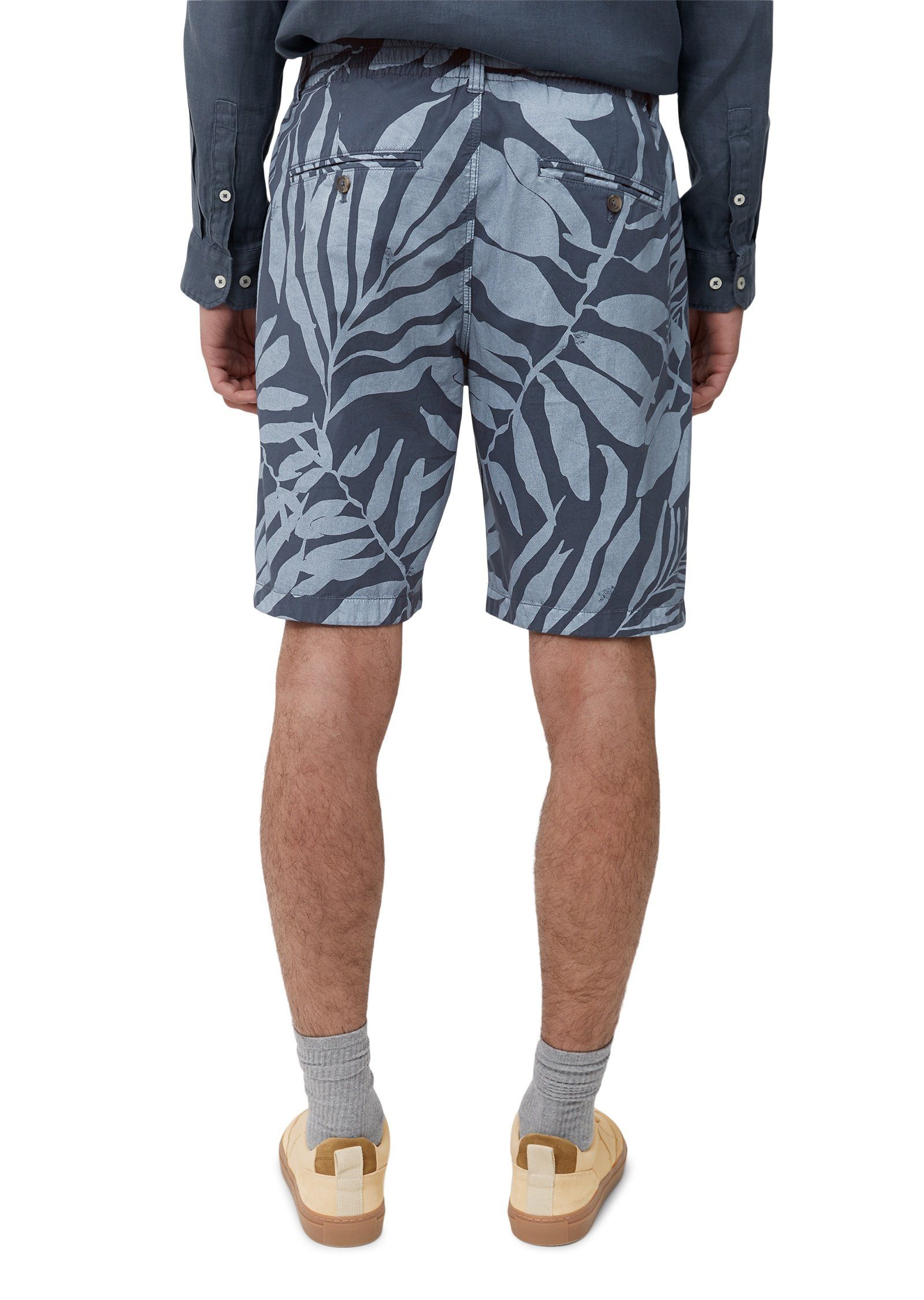 Marc blau O'Polo mit Shorts Blätter-Allover-Print