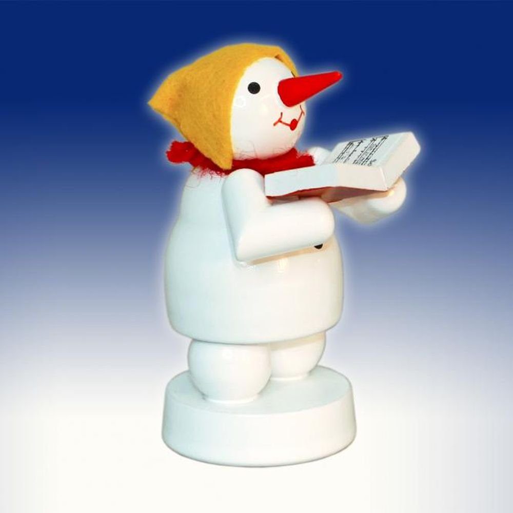Schneemann Weihnachtsdekoration Schneemann mit Gesangsbuch Höhe 8cm NEU