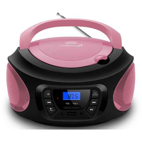 Cyberlux CL-620 tragbarer CD-Player (CD, Kinder CD Player tragbar, Boombox, Musikbox, FM Radio mit MP3 USB)