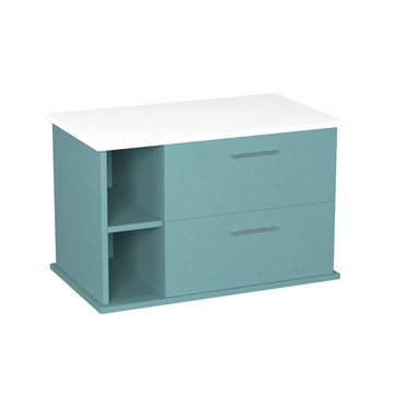 GARLIVO Waschbeckenunterschrank GLA-80L mit Schubladen, Badezimmer Waschtischunterschrank, Grün Breite: 80 cm, Soft-Close, Push-to-Open/ Tip-On, Hängend