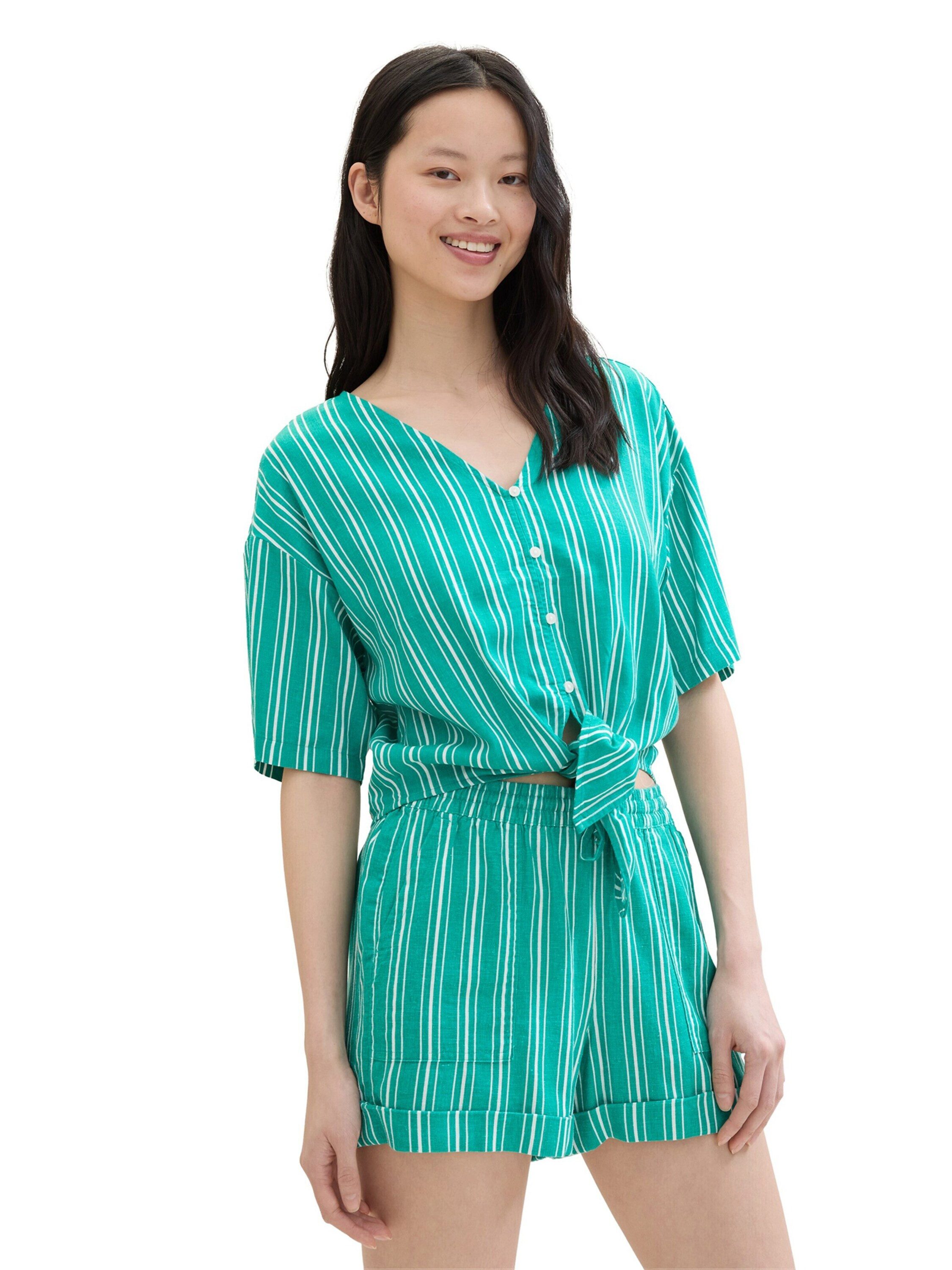 TOM TAILOR Denim Funktionsbluse (1-tlg) Falten