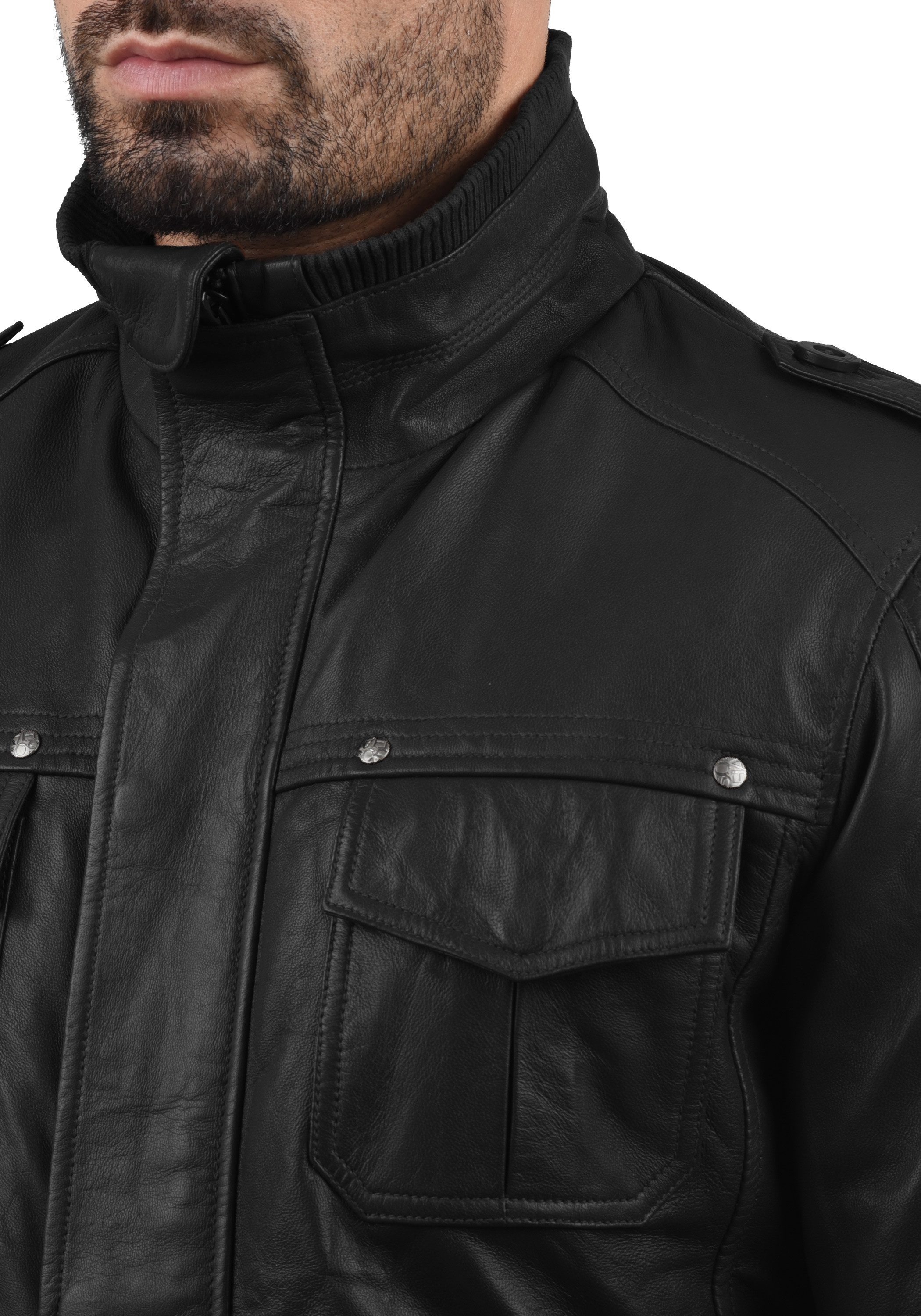 !Solid Lederjacke SDCamash Lässige Bikerjacke mit Stehkragen