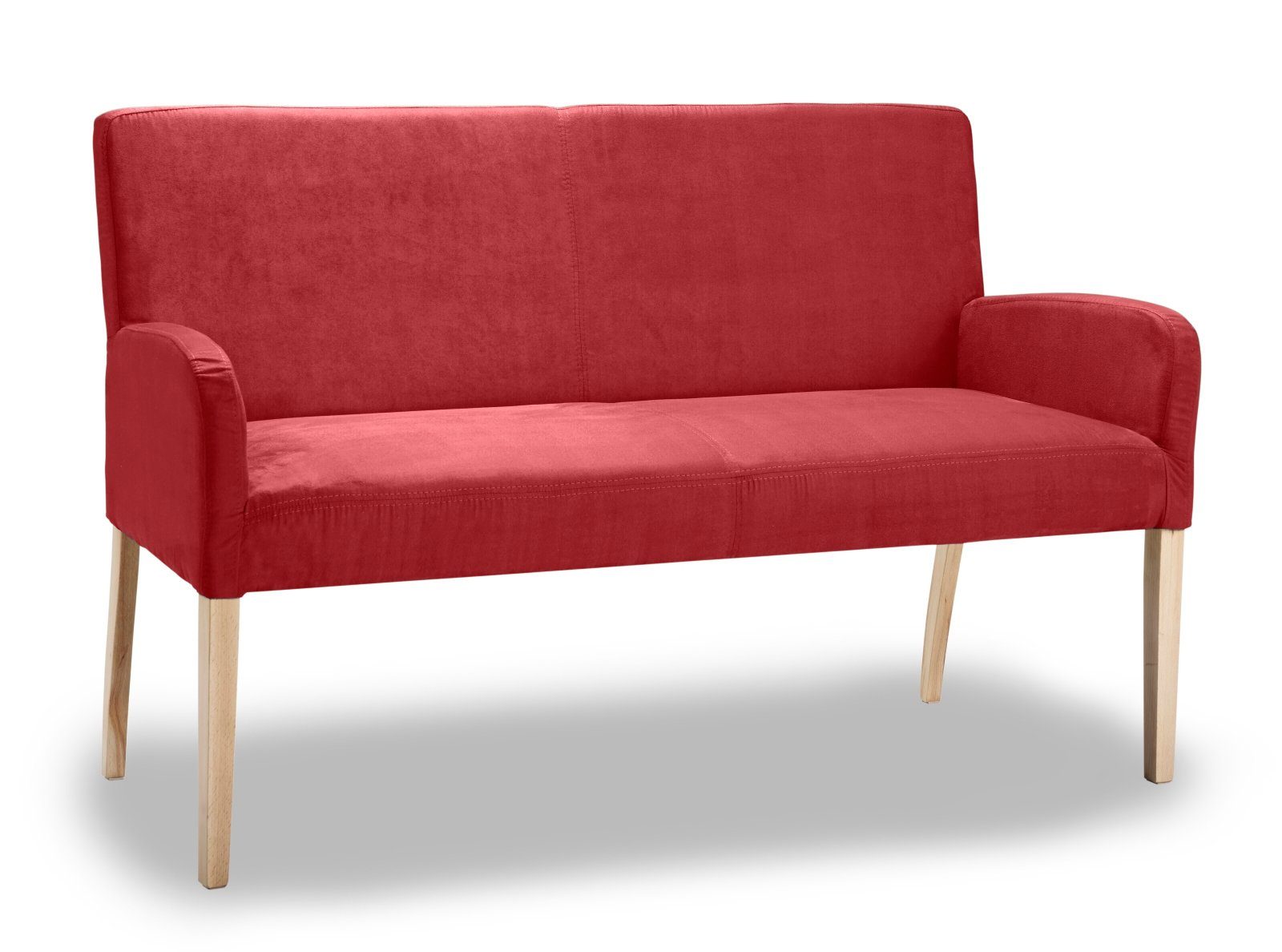 Empinio24 Polsterbank Alfo, 3-Sitzer 163 cm in Mikrofaser, Beine Buche oder Eiche wählbar