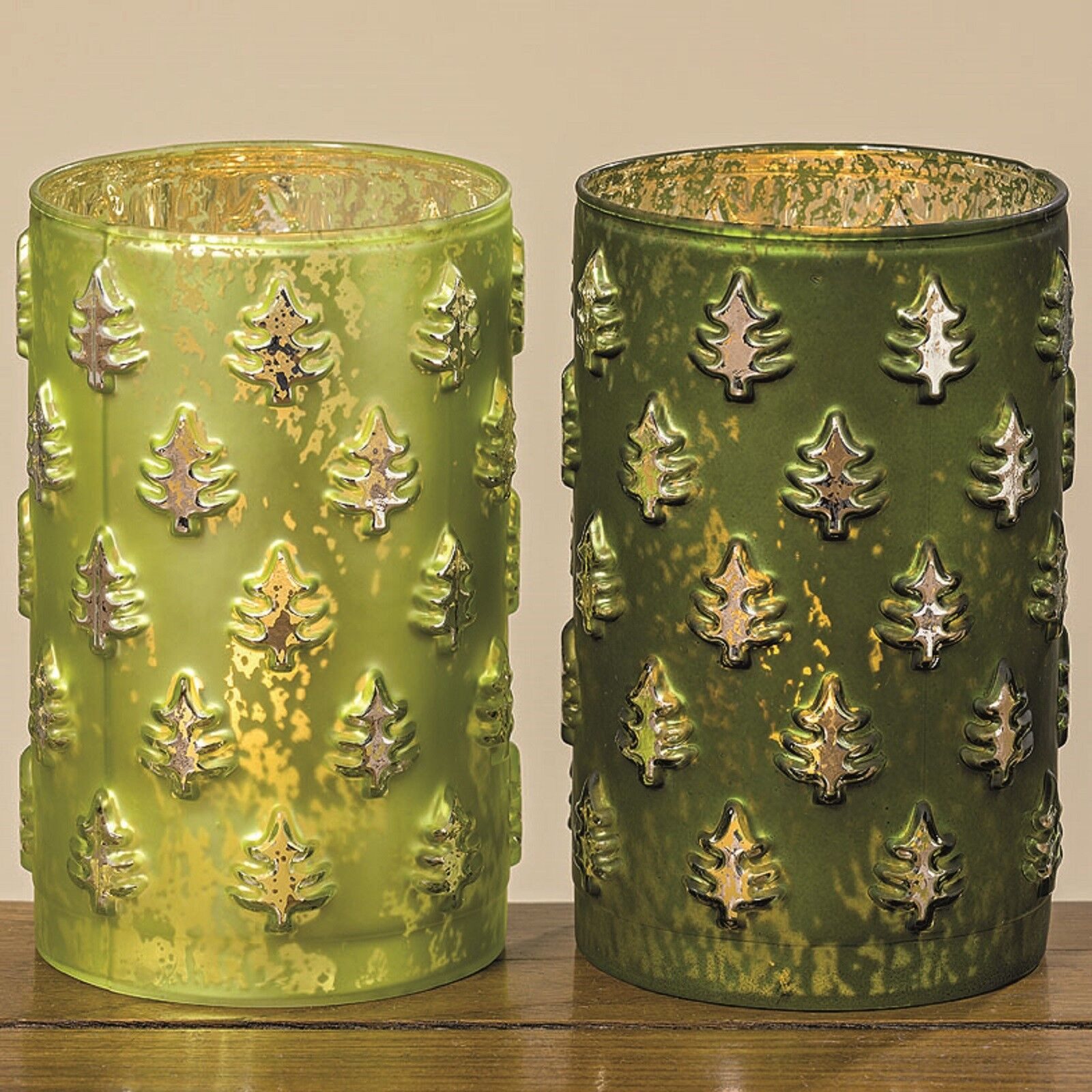 BOLTZE GRUPPE GmbH Windlicht Windlicht Trees Glas Tannenbaum grün H 17 cm Stückpreis