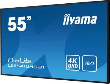 Iiyama LE5541UHS-B1 139,7cm 55Zoll 3840x2160 4K UHD IPS Panel 1percent Haze TFT-Monitor (3840 x 2160 px, 4K Ultra HD, 8 ms Reaktionszeit, IPS, Lautsprecher, HDCP)