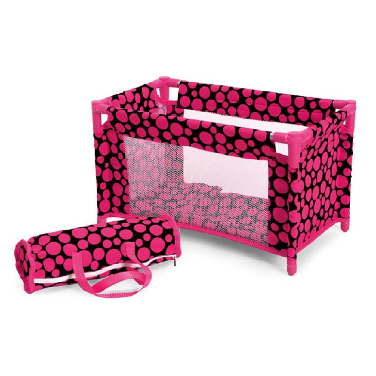 Moni Puppen Reiseset Puppenbett Fantasy 9381, 48x27x31 mit Matratze, Kissen, Seitenfenster, Tasche
