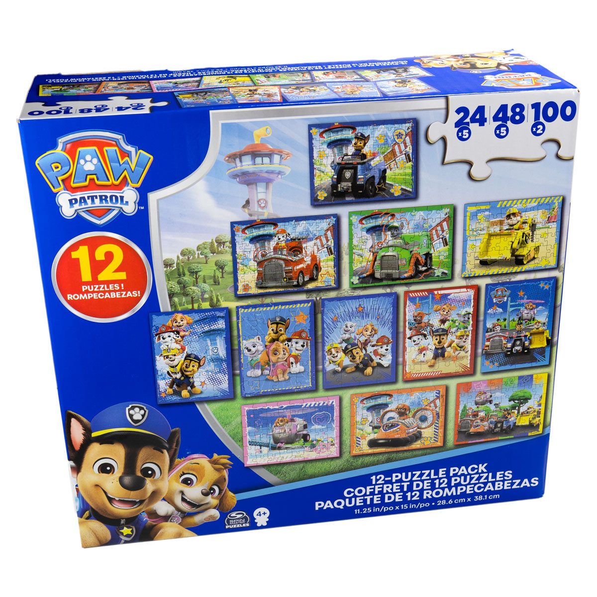 Spin Master Puzzle Mega Puzzle Set 12 Kinder Puzzles PAW PATROL Spin Master Puzzle Pack, Puzzleteile, 12 Puzzles (5x 24 Teile, 5x 48 Teile, 2x 100 Teile)