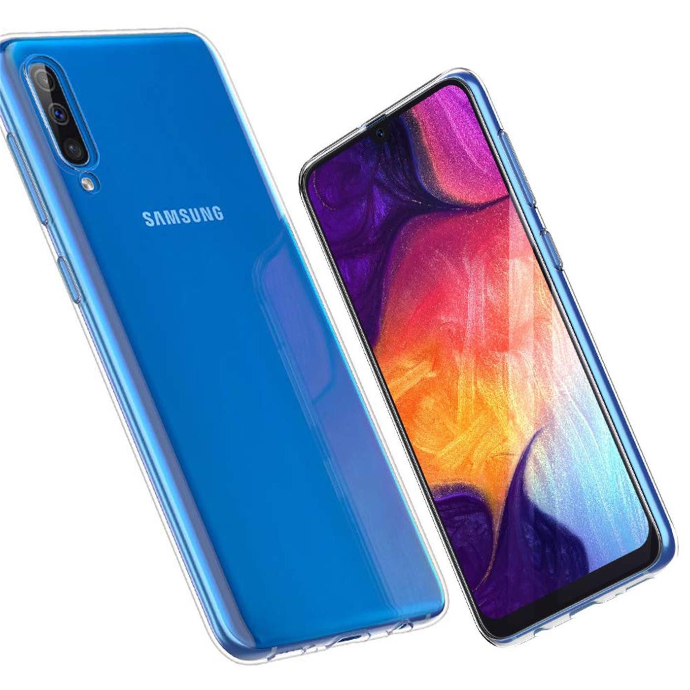 CoolGadget Handyhülle Silikon Handy Hülle Slim für Samsung Galaxy A50 / A30s 6,4 Zoll, dünne TPU Schutzhülle Case in transparent / durchsichtig