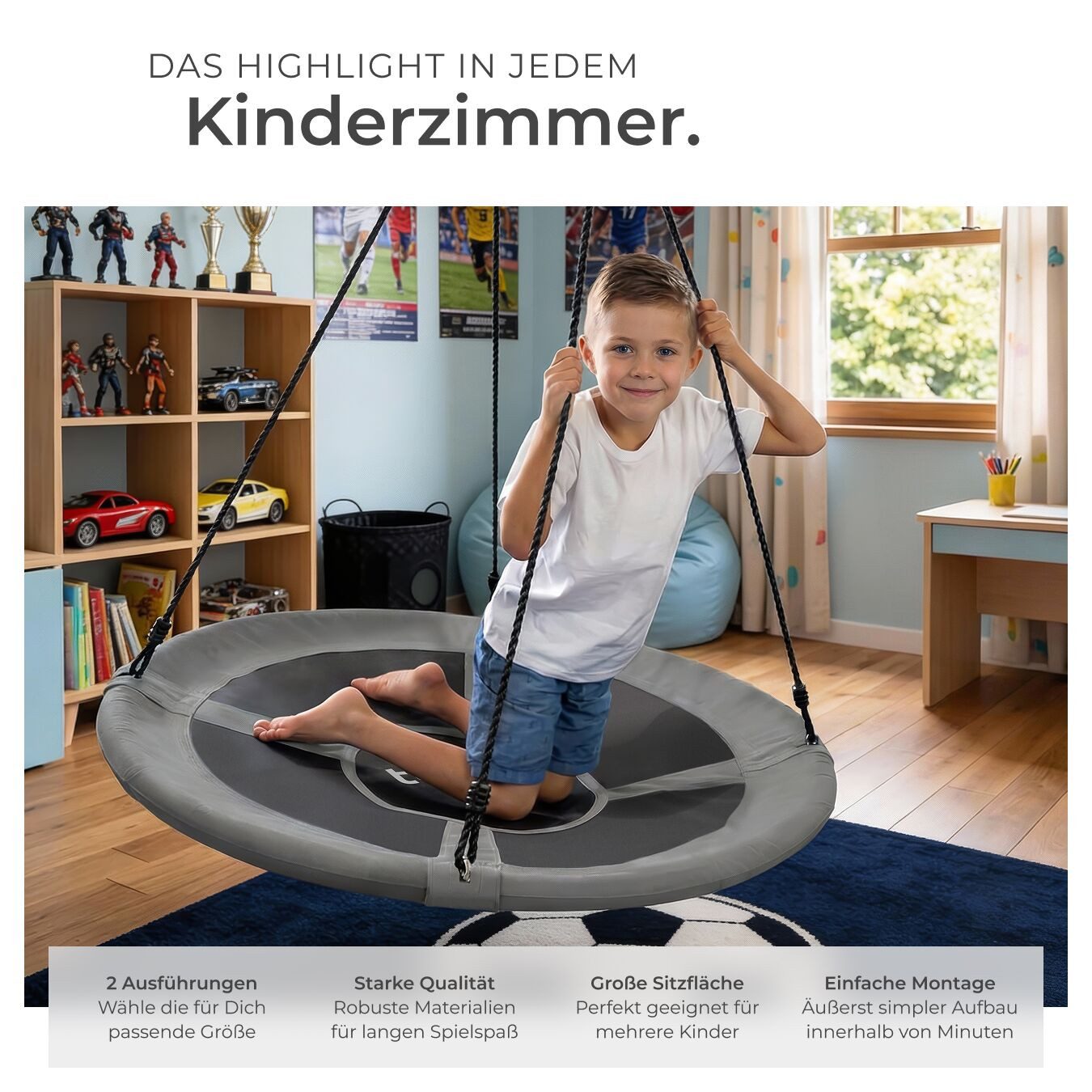 tectake Nestschaukel Teilerschaukel Swayer, höhenverstellbar, 120 kg, (Komplettset), 120 kg Belastbarkeit