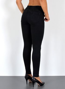 ESRA Skinny-fit-Jeans S900 Damen Skinny Jeans, bis Übergröße / Plussize Große Größen, Sehr enge Damen High Waist Röhrenjeans Hoch Bund, Damen Skinny Jeans High Waist mit Push Up, Damen Skinny Hose Push Up hohe Leibhöhe, 5 Pocket Style mit Stretch