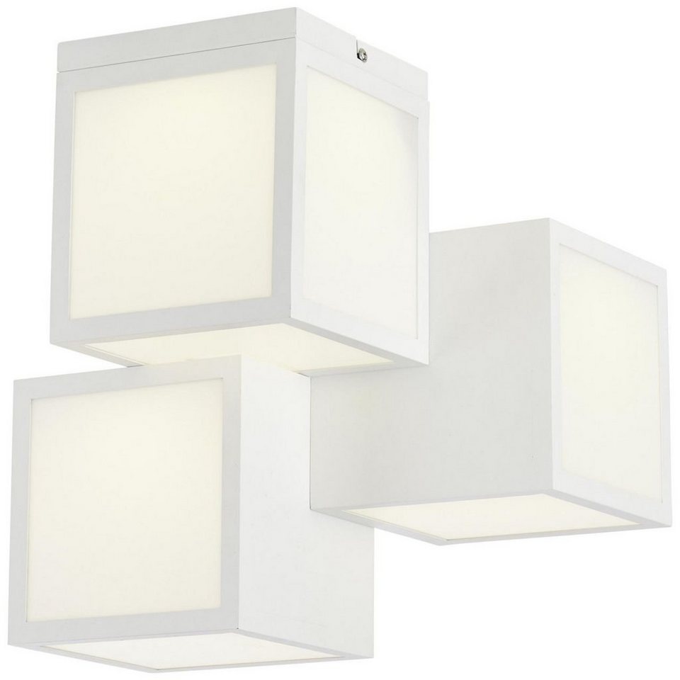 Brilliant Deckenleuchte Cubix, 3000K, Lampe, Cubix LED Deckenleuchte 3flg  weiß, Metall/Kunststoff, 1x 25W LE