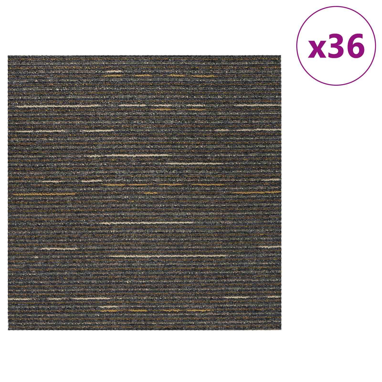 vidaXL Vinyllaminat 50 x 50 cm Teppichfliese Bodenbelag Gestreift Hellbraun 50x50 cm 36er