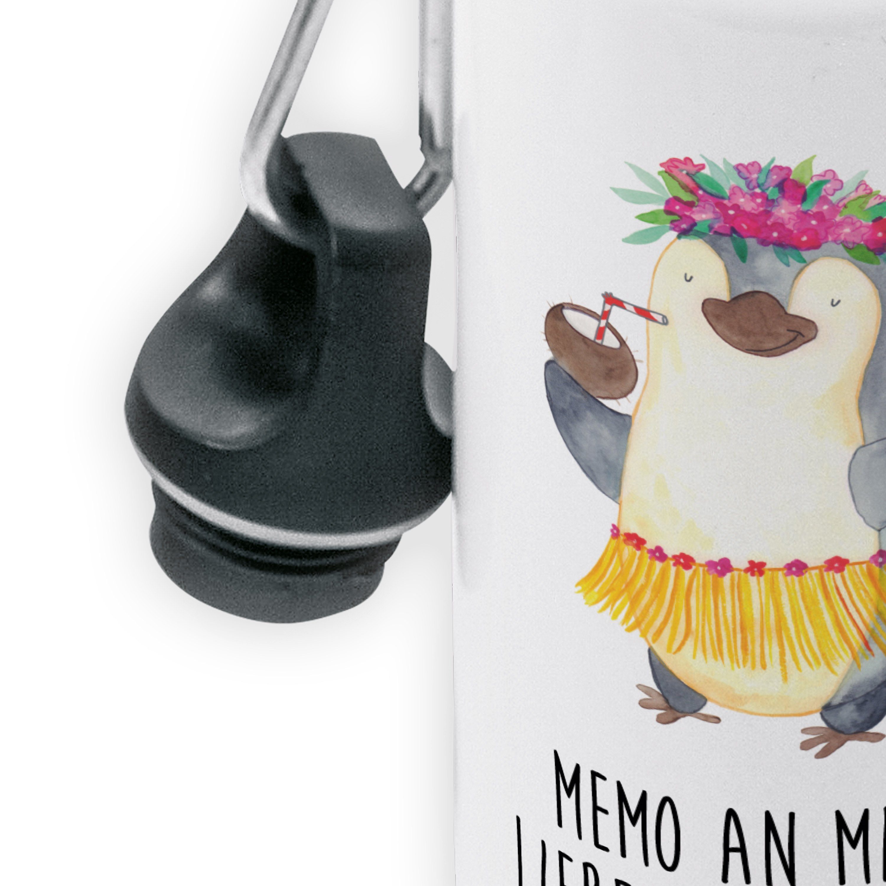 Geschenk, Ferien, Jun Trinkflasche, Trinkflasche - Weiß Mrs. Mr. Kokosnuss Pinguin Panda Kinder & -