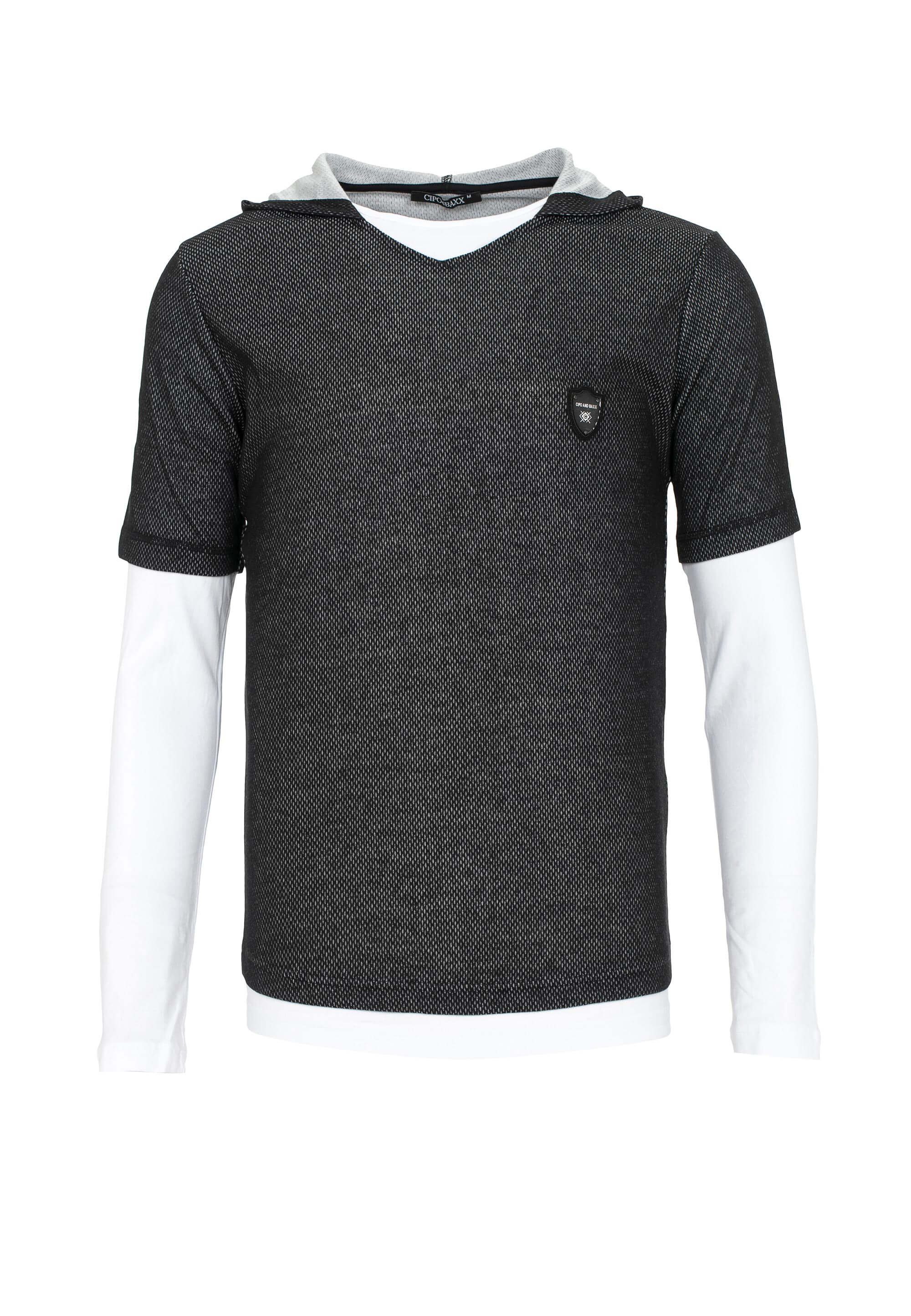 Cipo & Baxx Langarmshirt mit Kapuze | Shirts