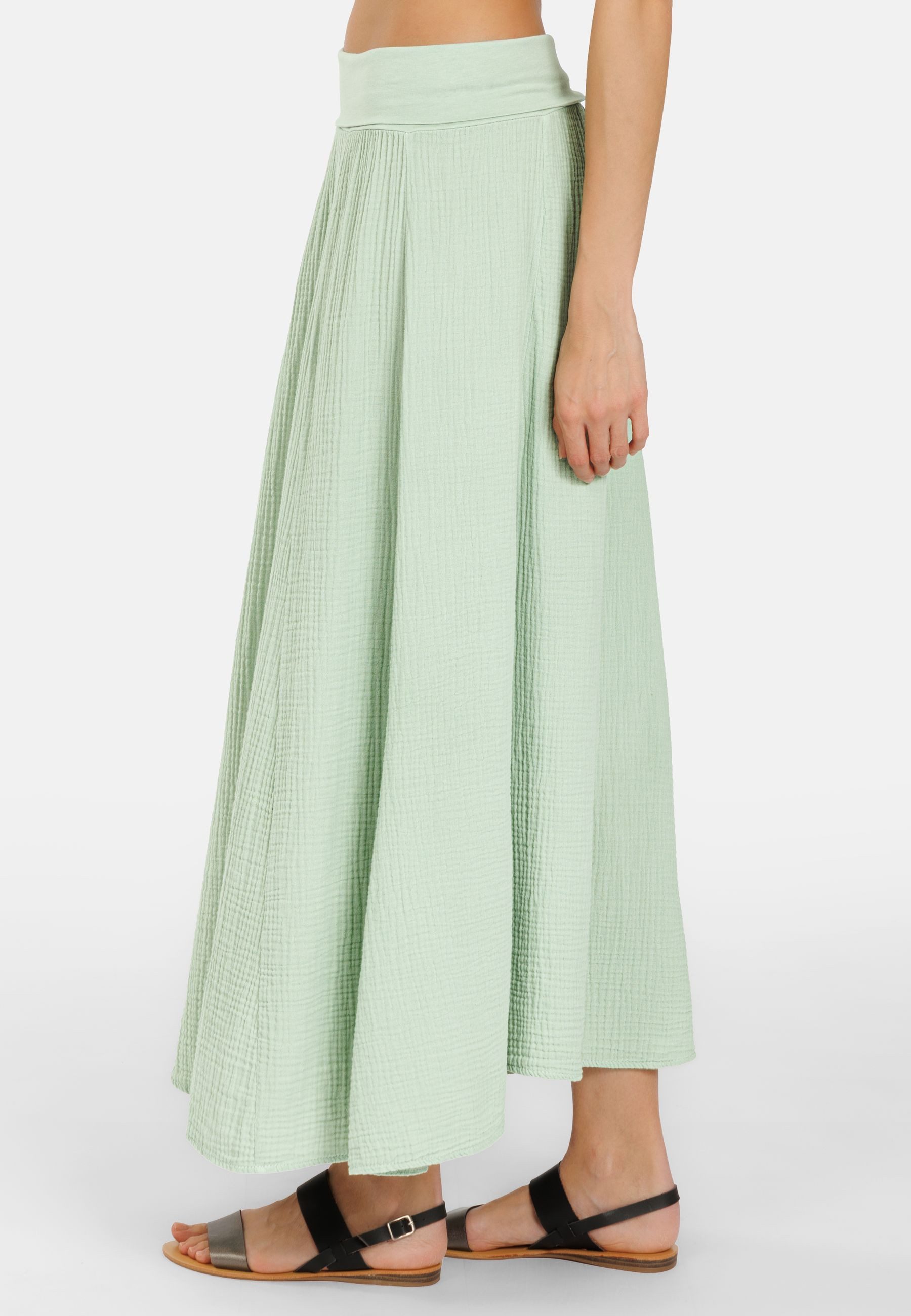 Caspar Maxirock Damen Musselin Maxi Rock lang 100% Baumwolle Made in Italy - Ro036 – Bild 4 von 5