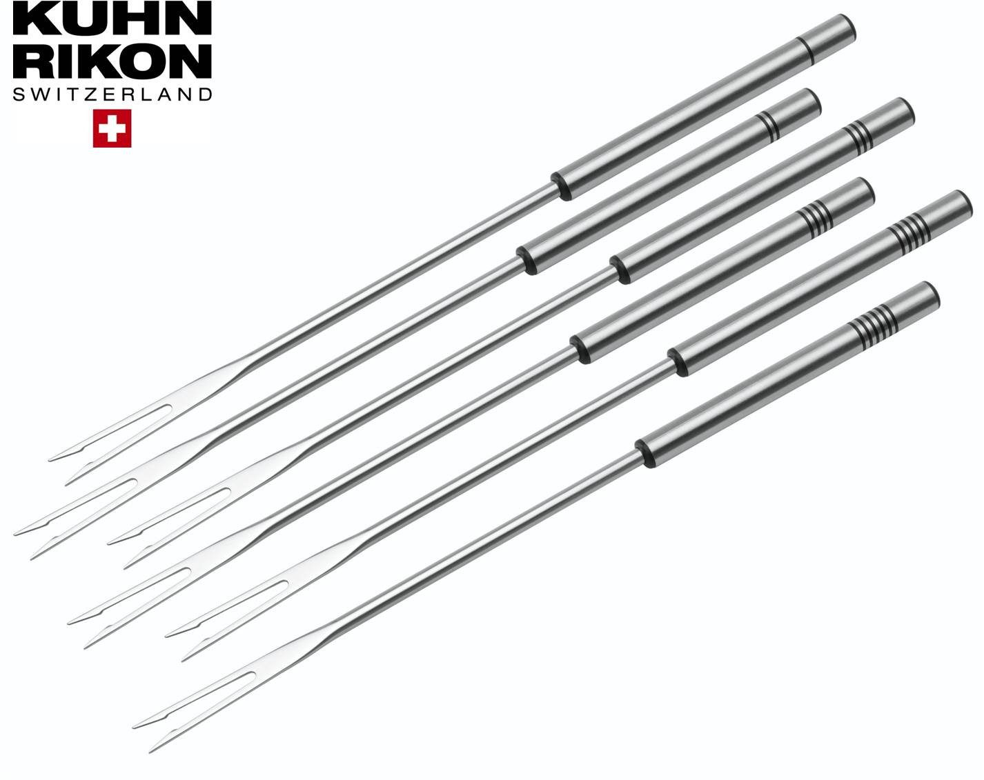 KUHN RIKON Fonduegabel Kuhn Rikon Fleischfondue Gabel Set (6 Stück) mit Edelstahlgriff