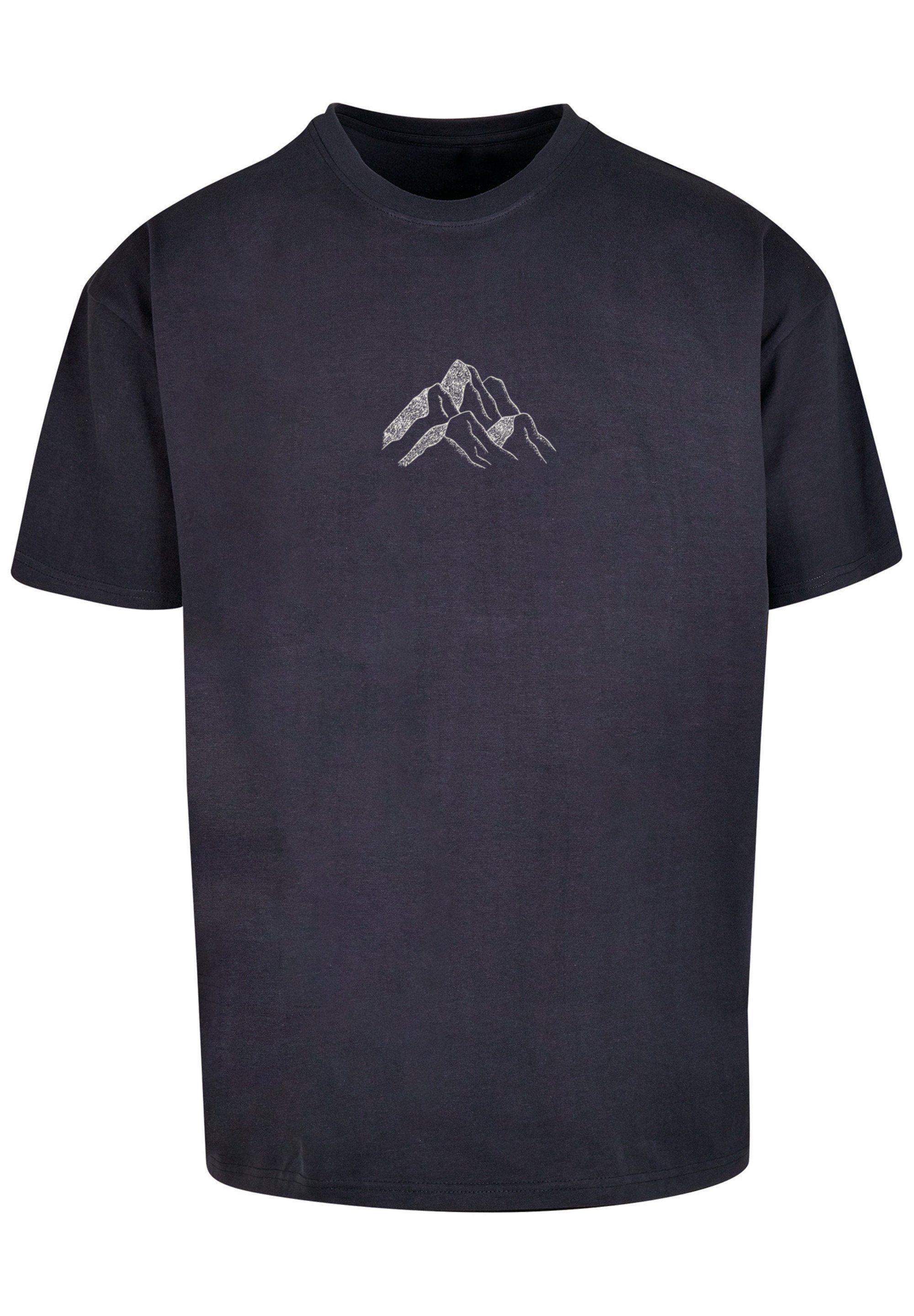 F4NT4STIC T-Shirt Mountain Berge Urlaub Schnee Ski Print navy Winter