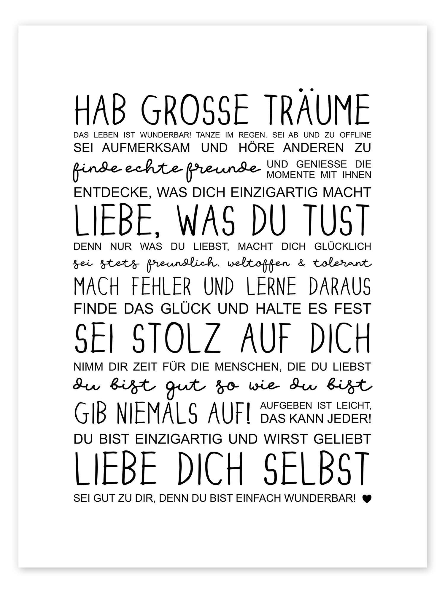 Posterlounge Wandbild Liebe dich selbst, Heyduda, erhältlich als Poster, Le günstig online kaufen