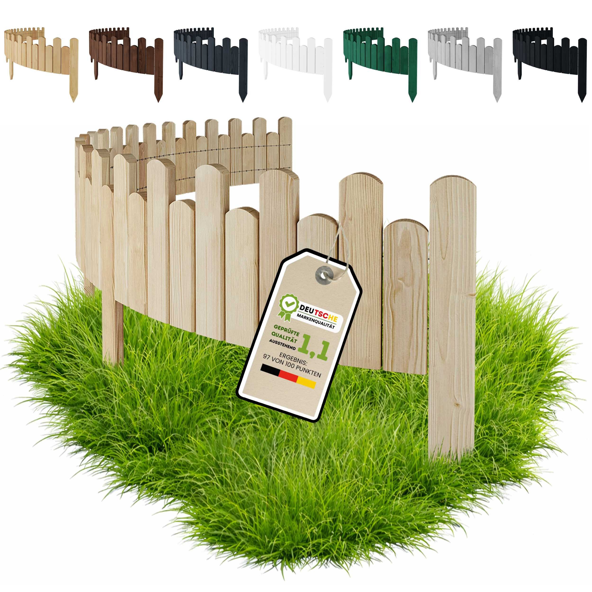 Palisade Flexible Beeteinfassung Beetumrandung Rollborder Rasenkante Holzzaun