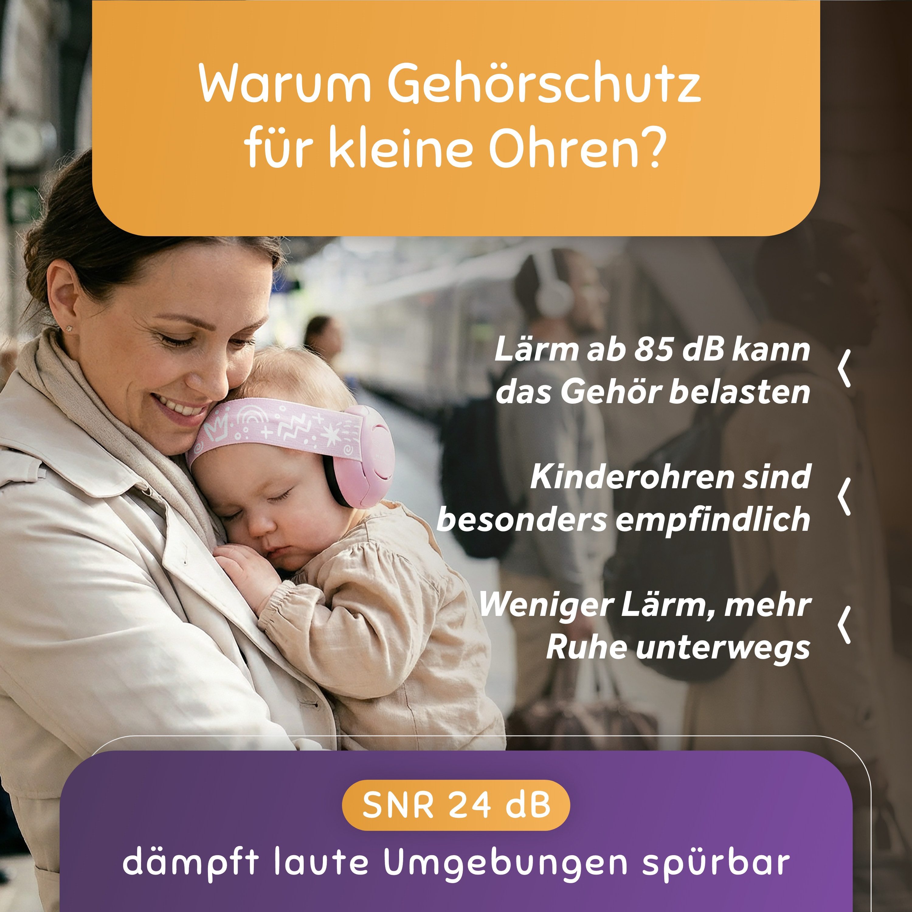 Schallwerk Kapselgehörschutz Mini+ Gehörschutz Baby, Lärmschutz Ohrenschützer Babys & Kleinkinder, (Ohrenschutz für Babys & Kleinkinder, mit verstellbarem Kopfb – Bild 3 von 5