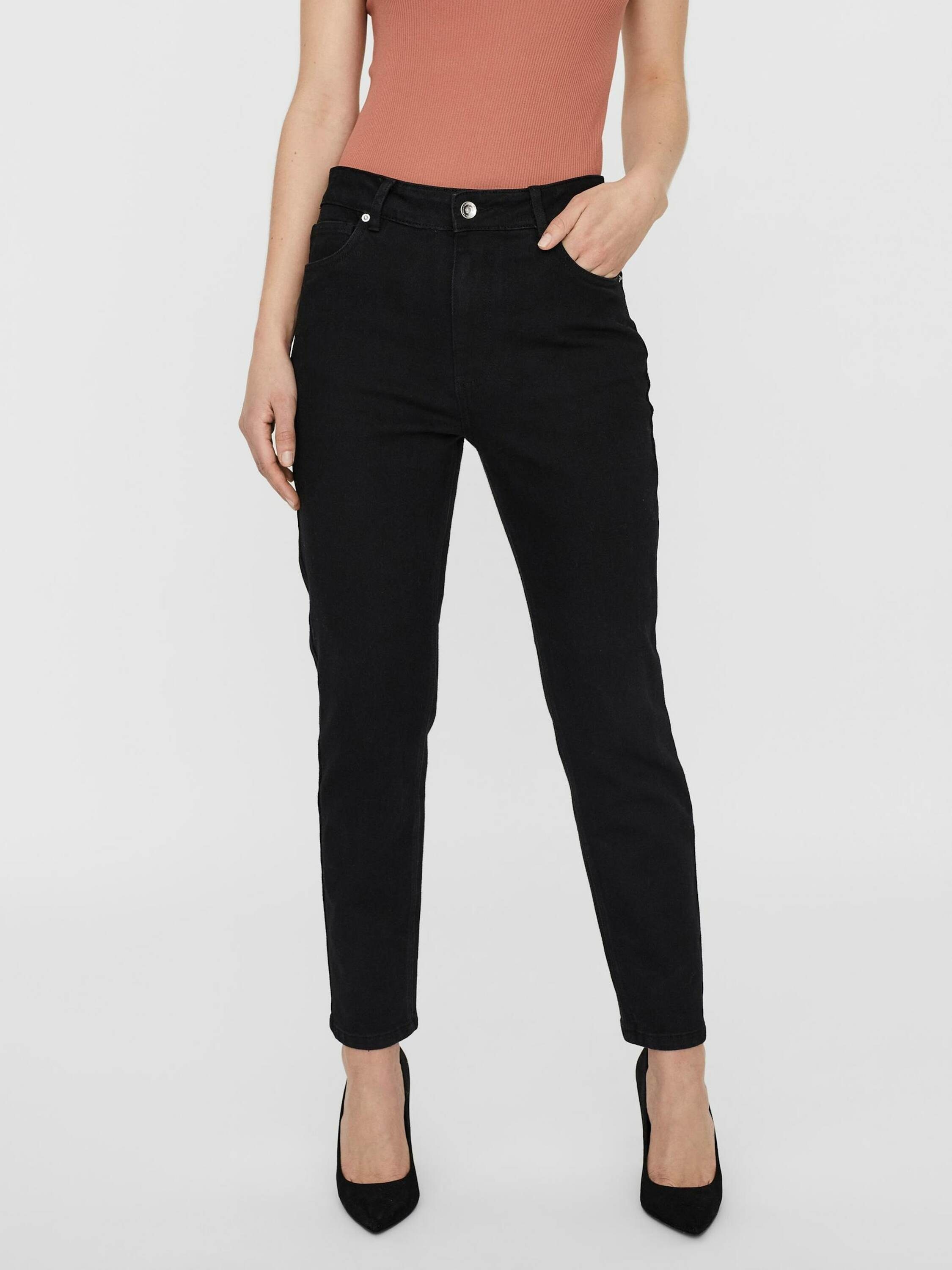 VERO MODA high waist straight fit jeans VMBRENDA medium blue denim VERO MODA high waist straight fit jeans VMBRENDA medium blue denim