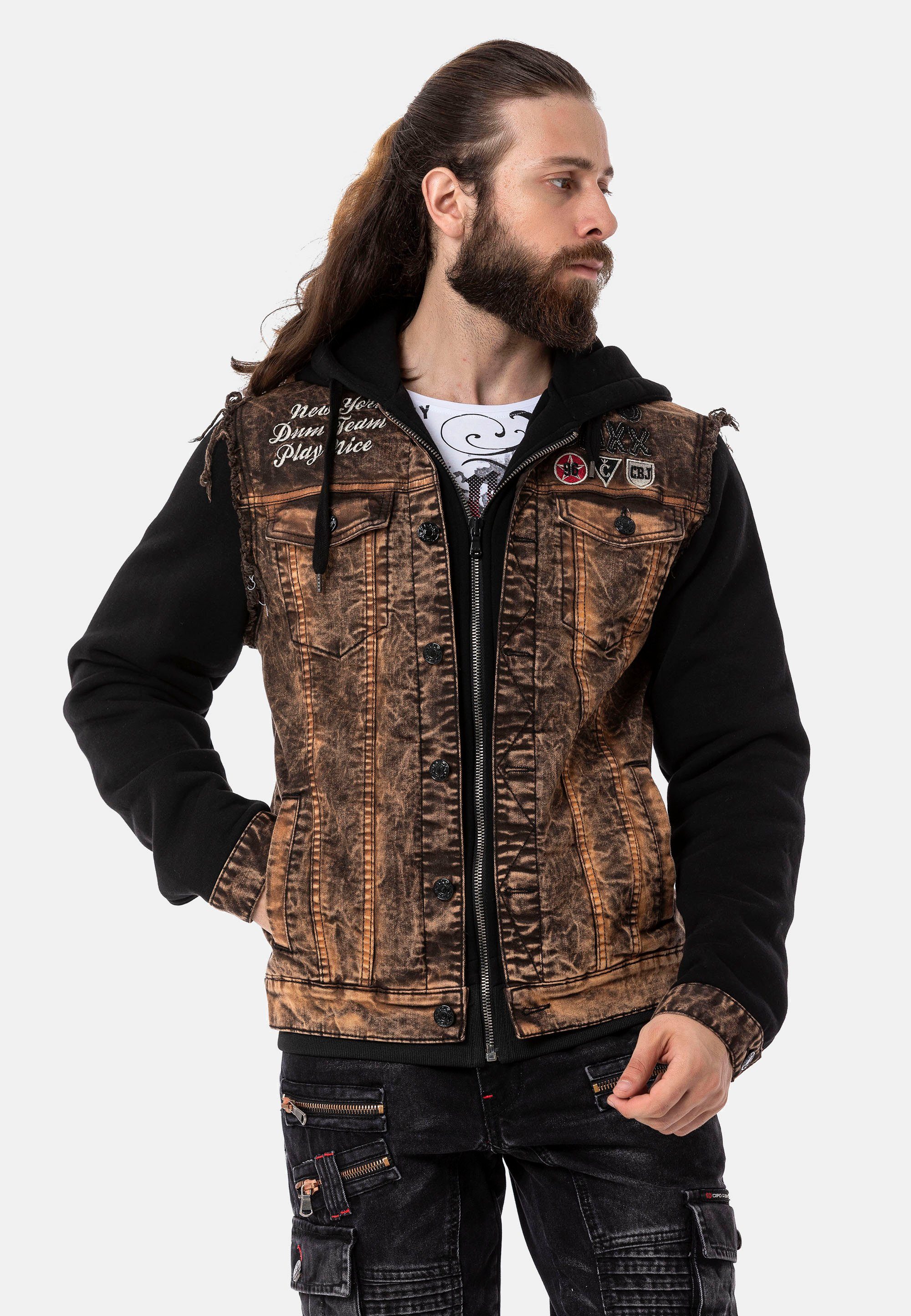 Baxx Cipo CJ287 rockigem Design in & Jeansjacke