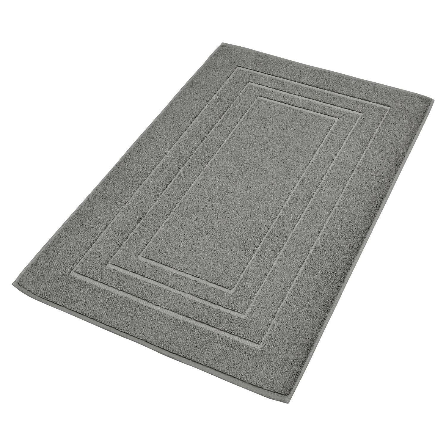 MONDO Badematte, Grau, 60 x 100 cm, Uni, fußbodenheizungsgeeignet, schnell trocknend, Baumwolle, rechteckig